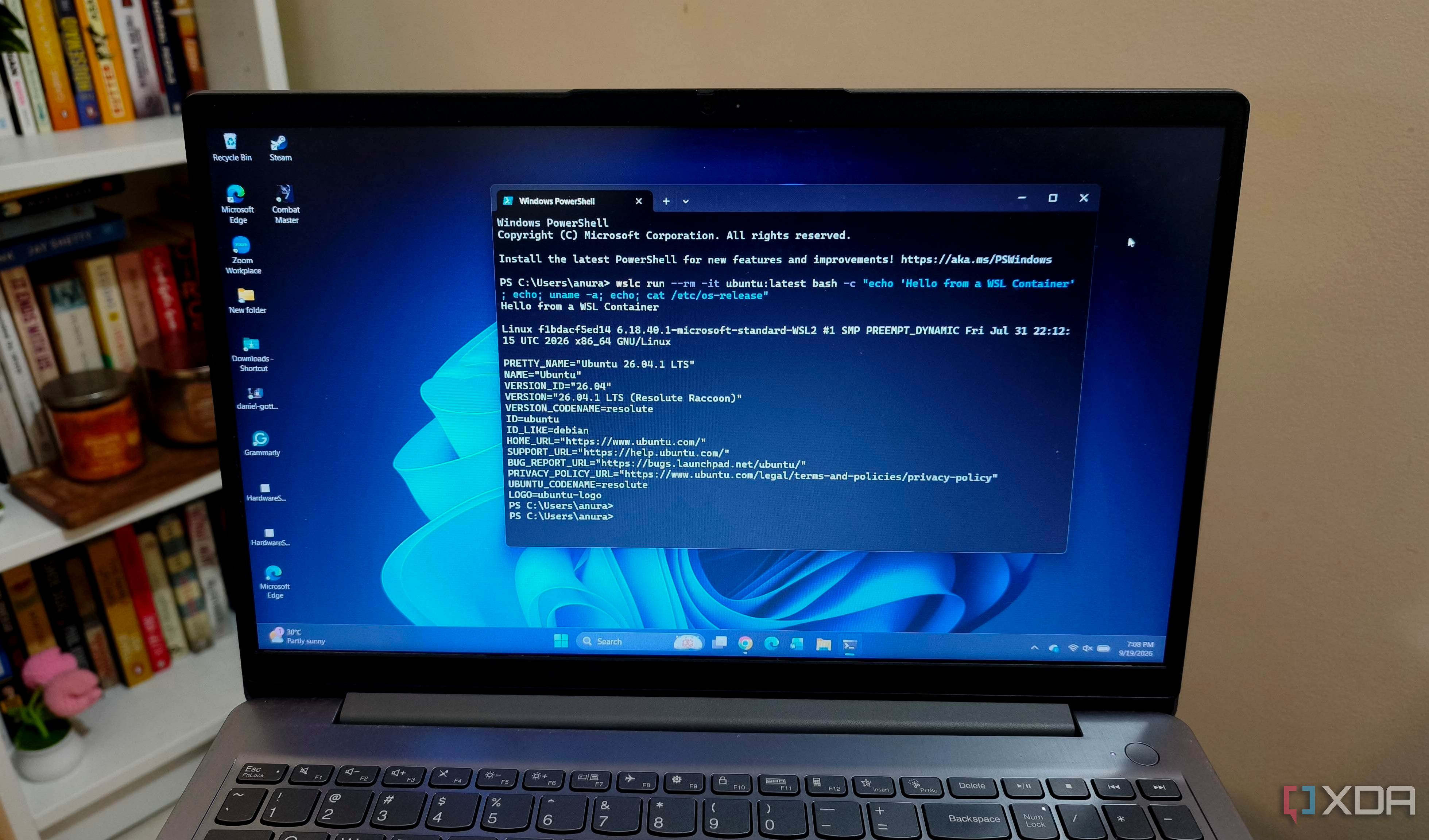WSL container in Windows