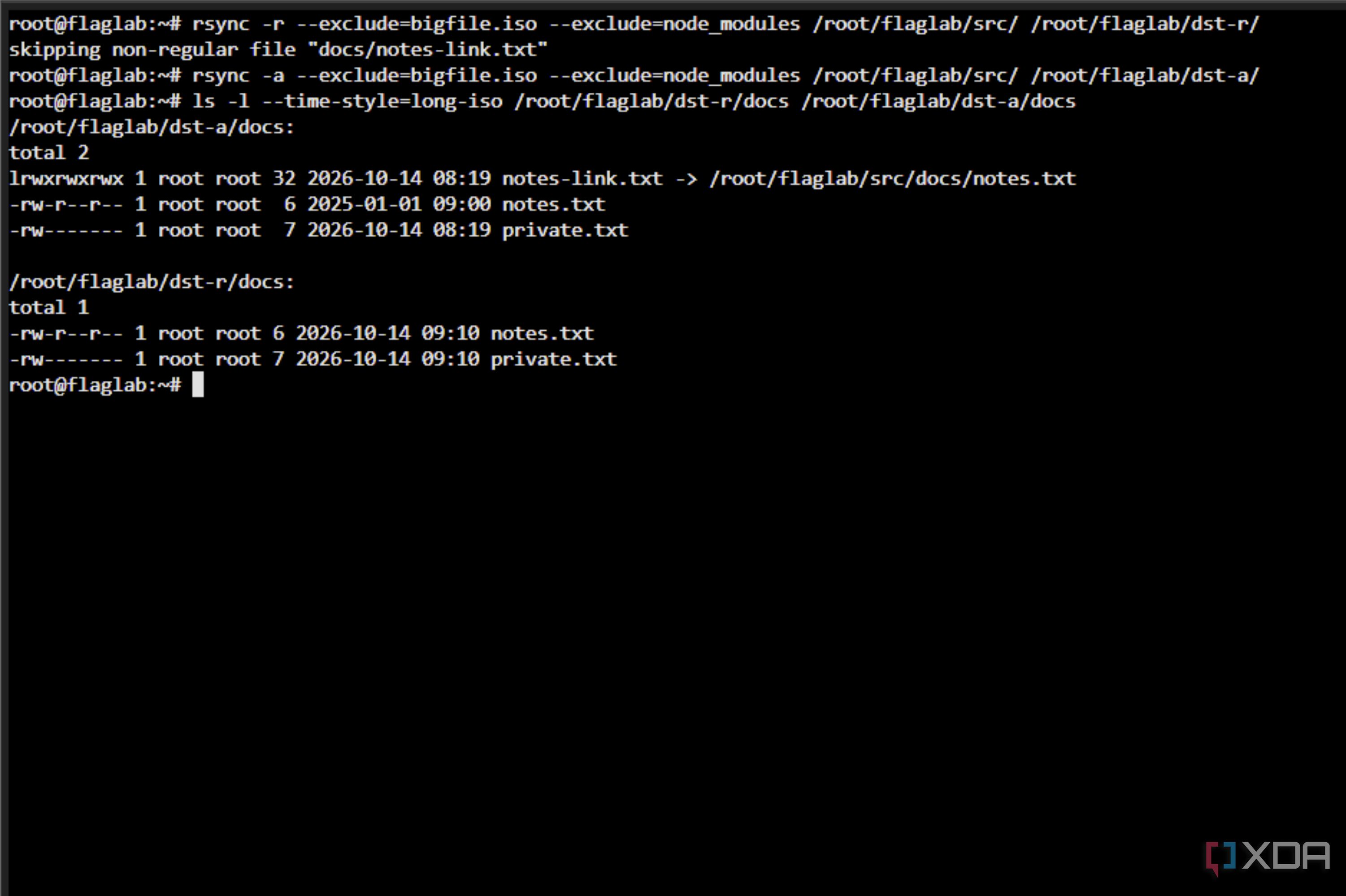 rsync r vs a