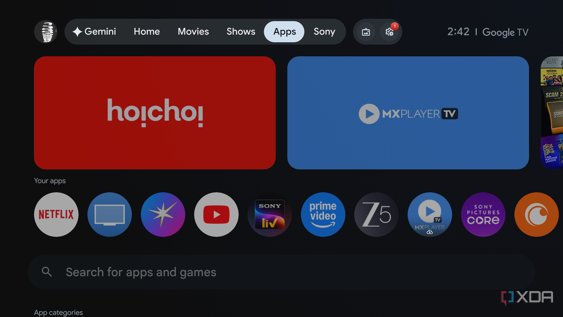 Google TV apps