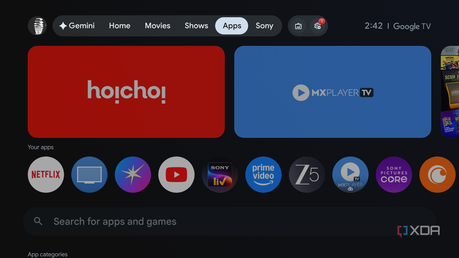 Google TV apps