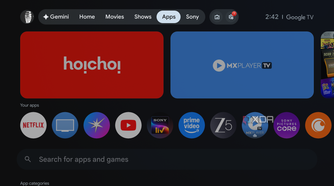 Google TV apps