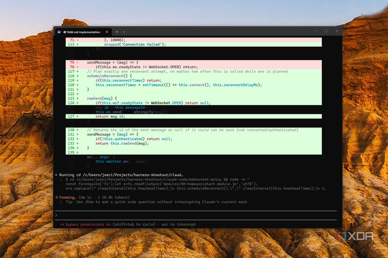 claude code in progress with agentic task