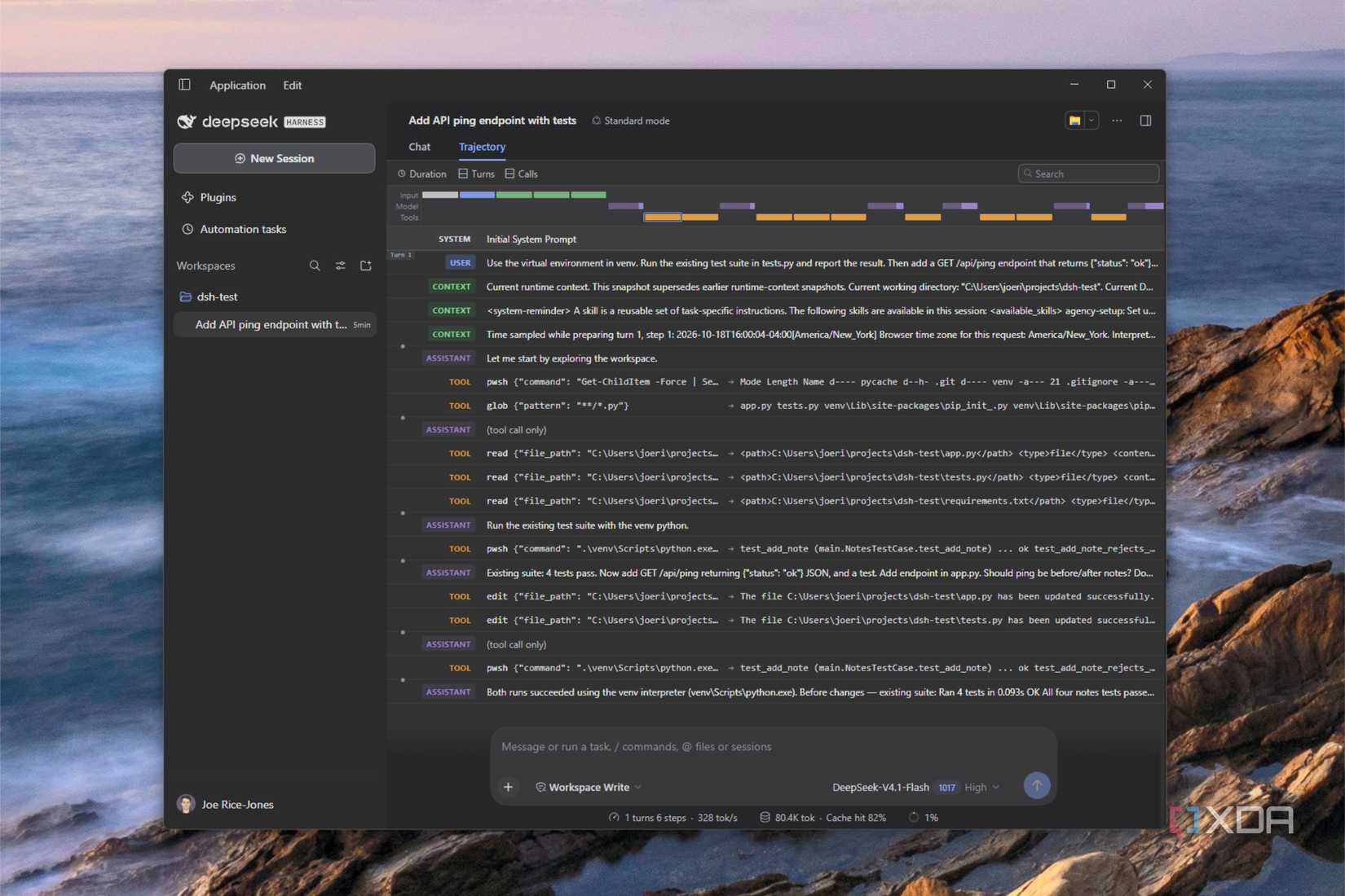 deepseek harness trajectory log