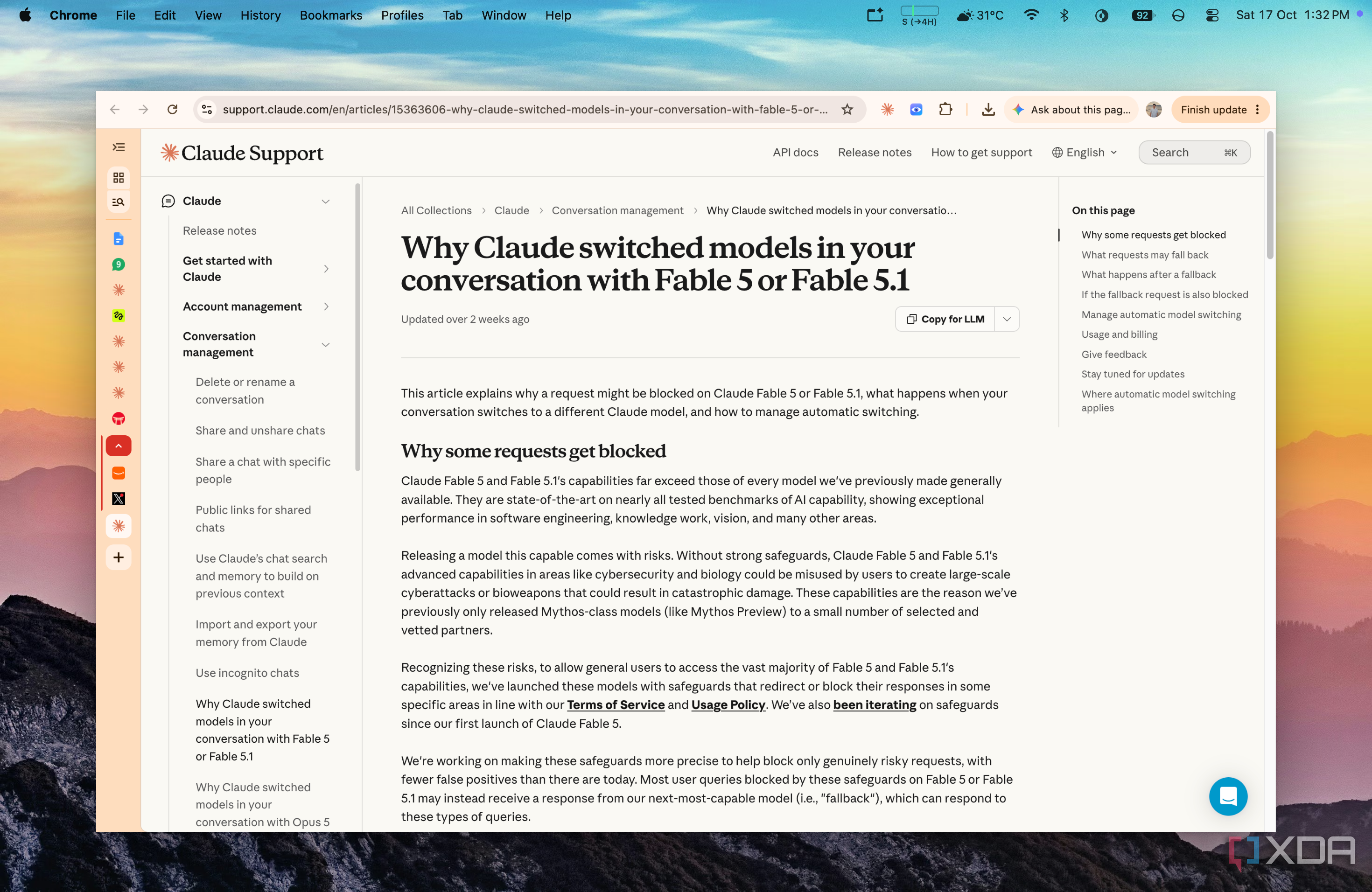 claude switches to opus 4.8 and below and not opus 5
