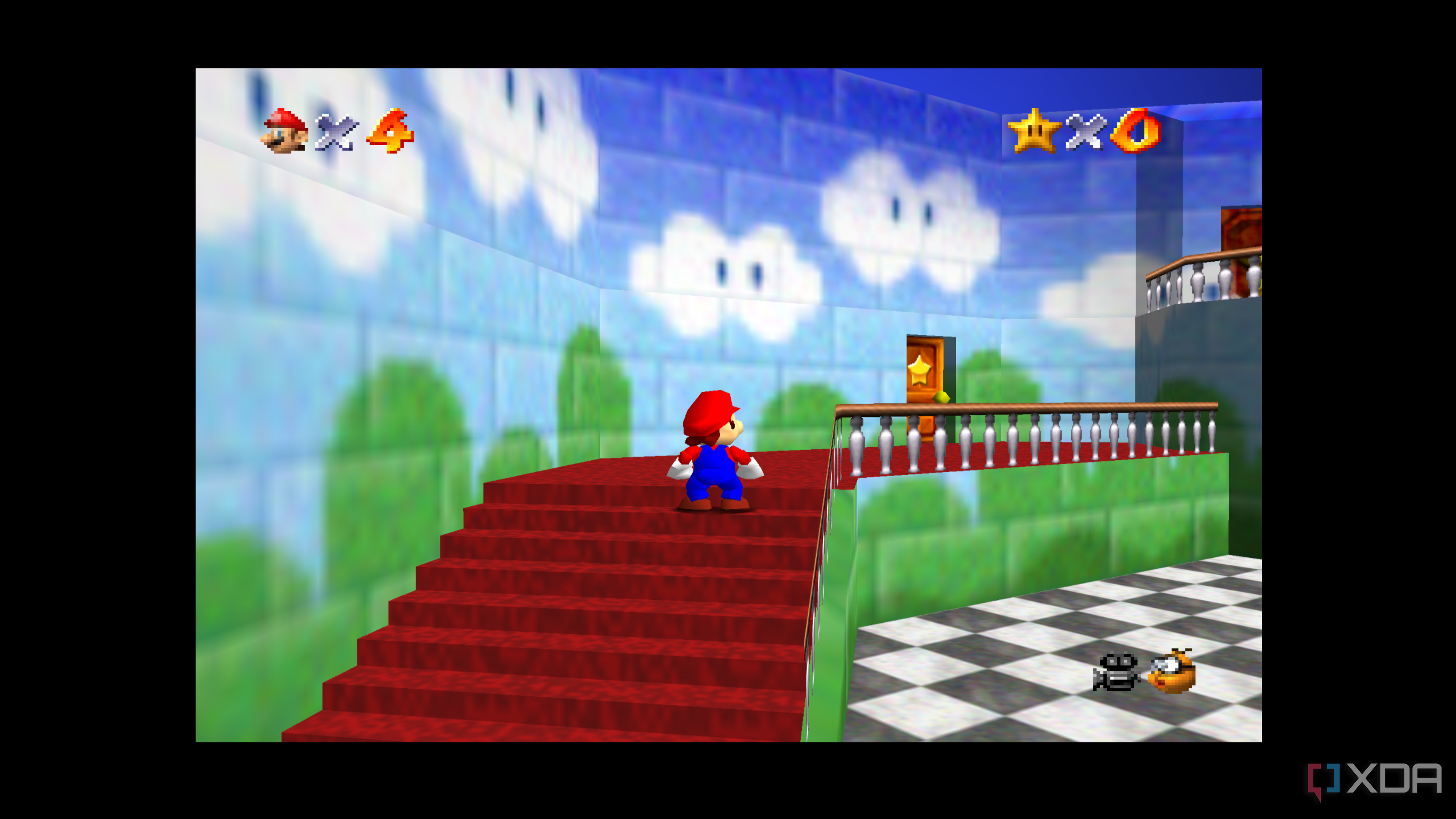 A screenshot from Super Mario 64.
