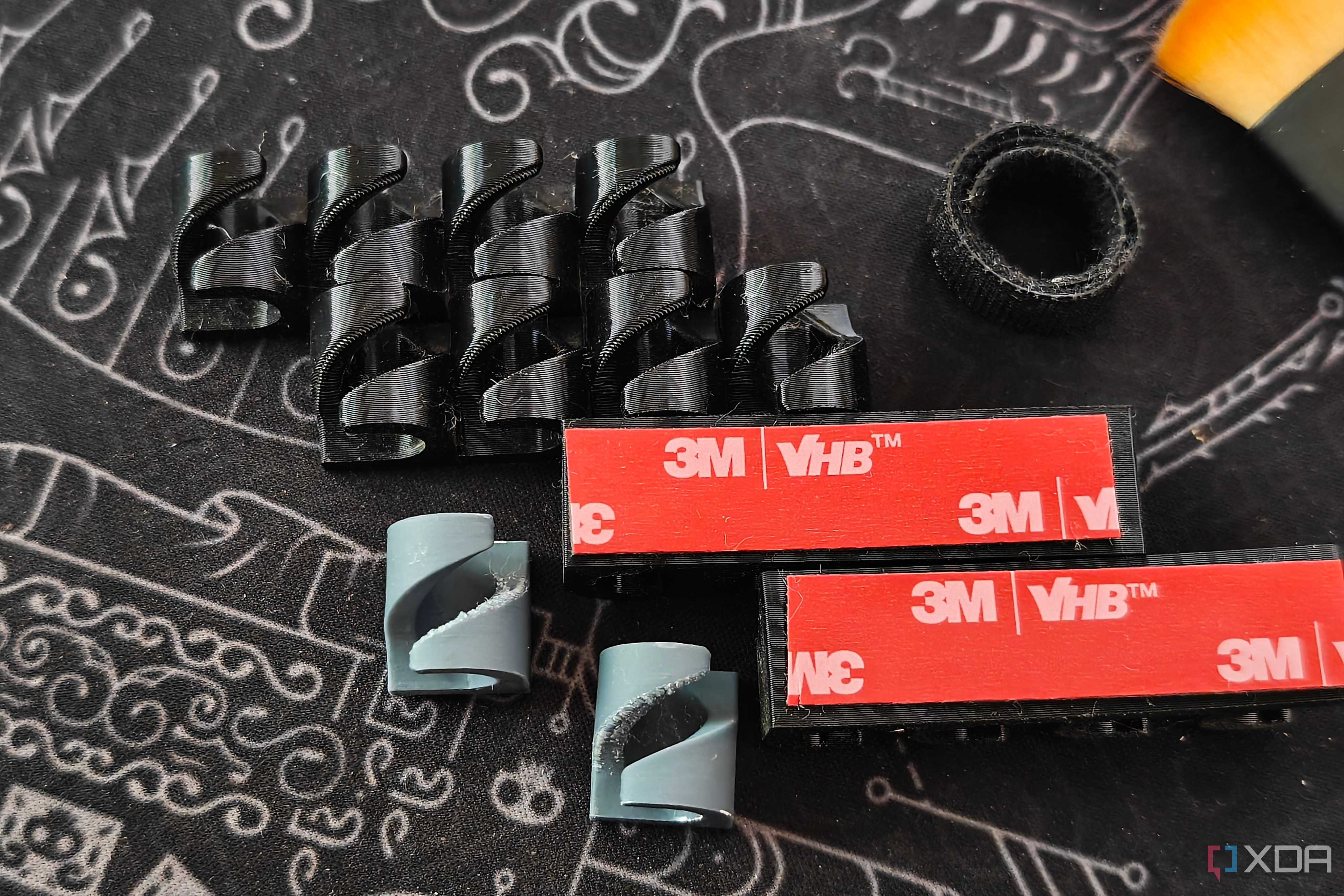 3D printed cable manager with VHB tape