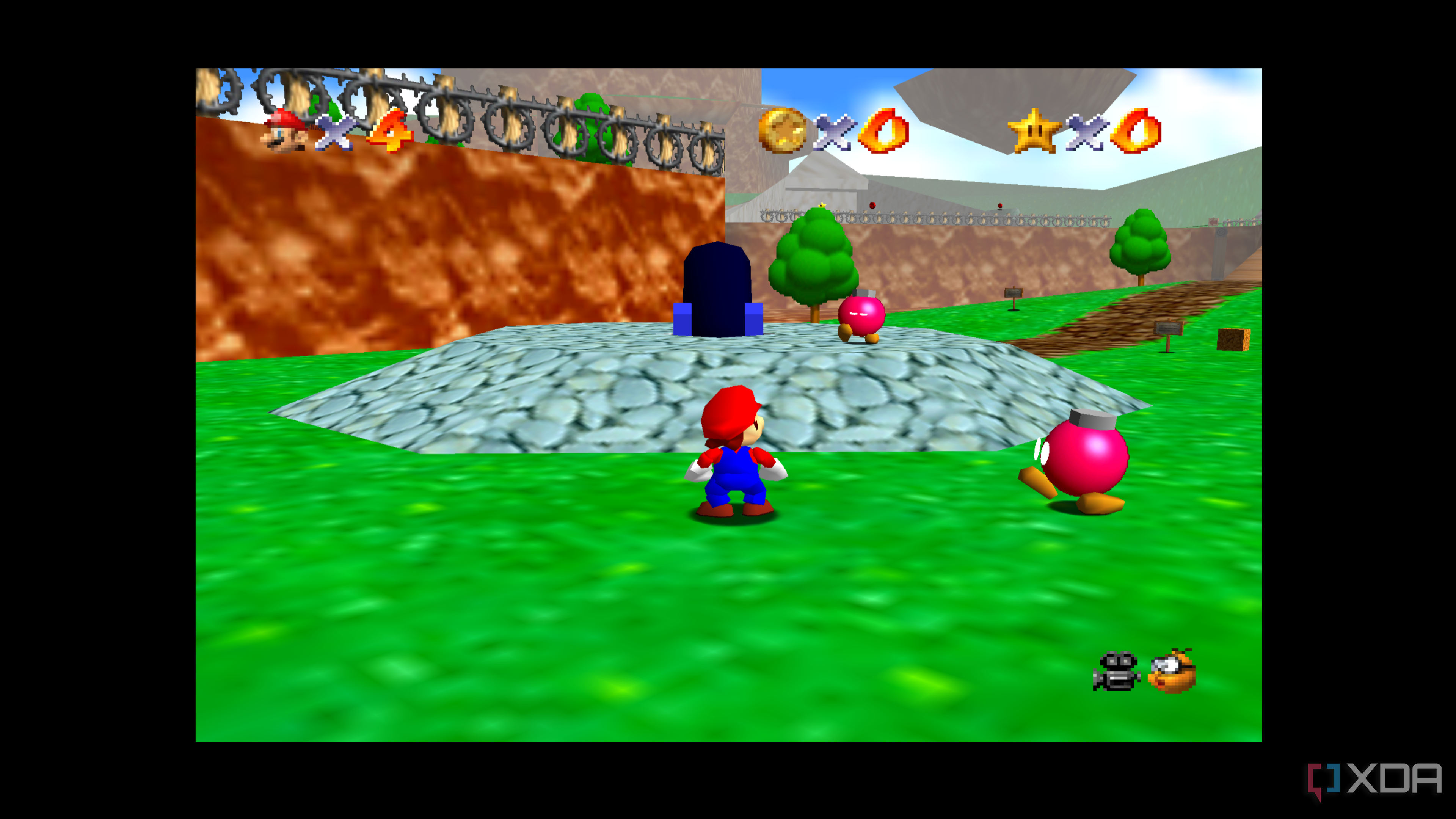 A screenshot from Super Mario 64.