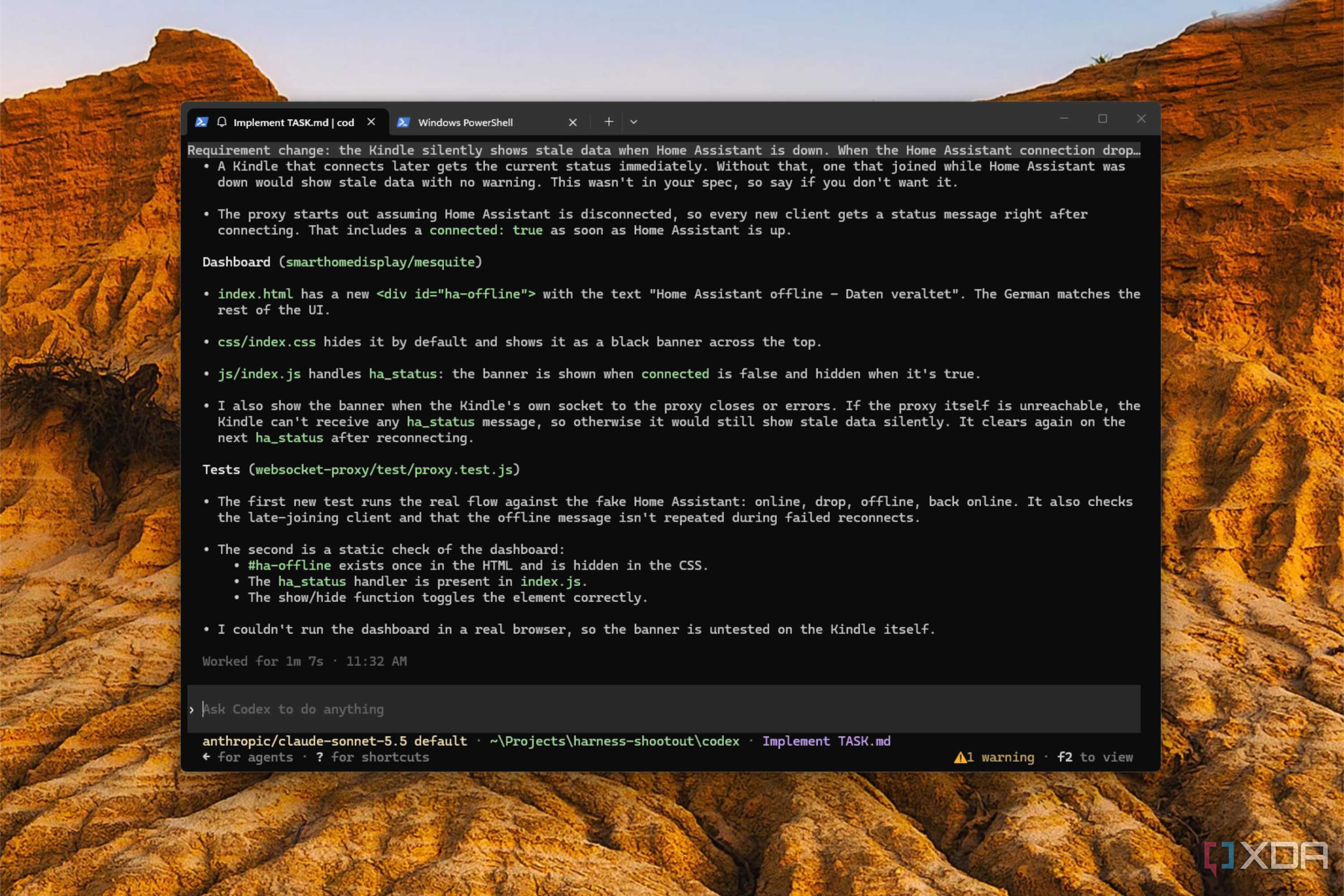 codex cli second prompt steering finished