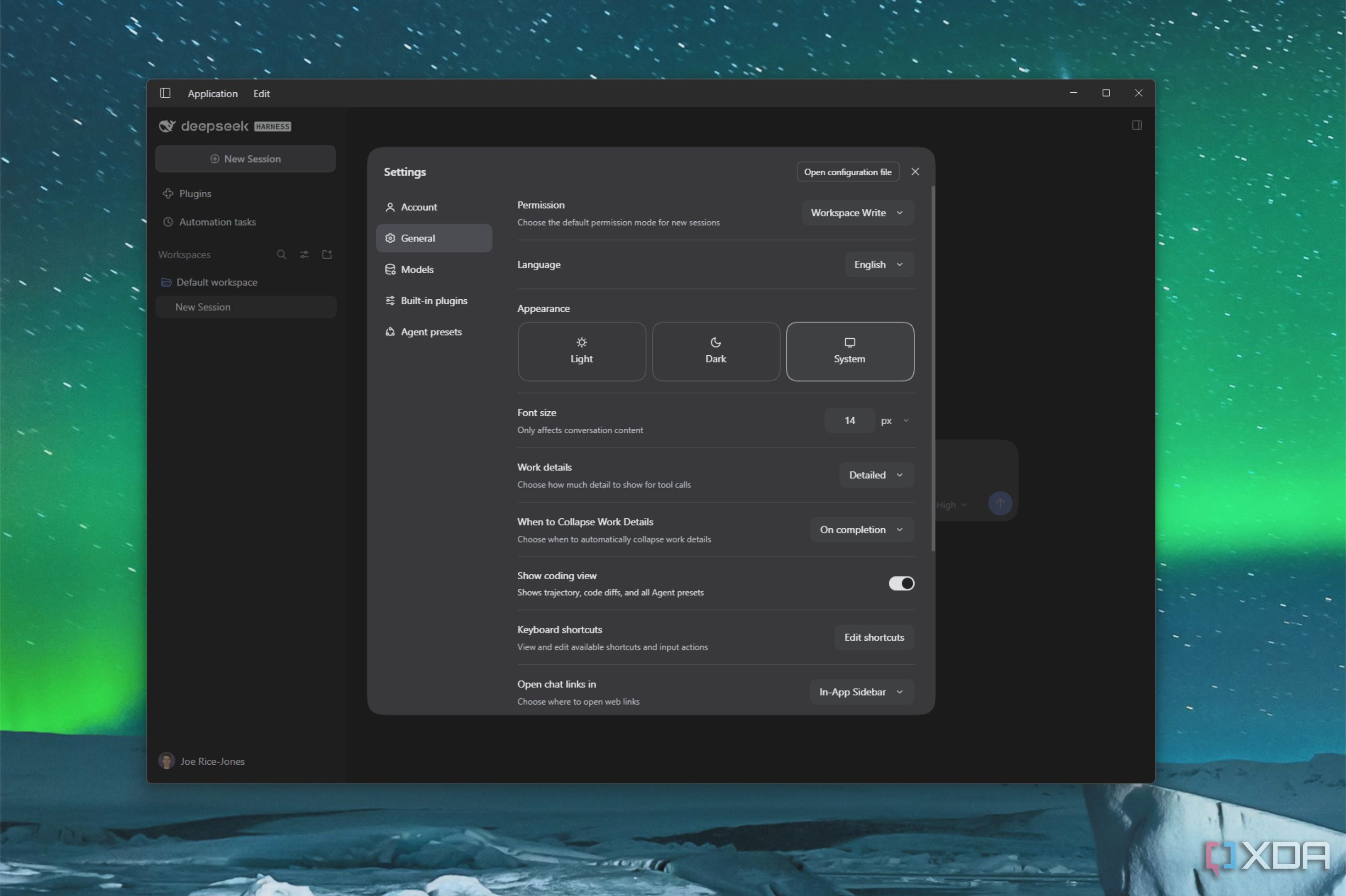 deepseek harness general settings