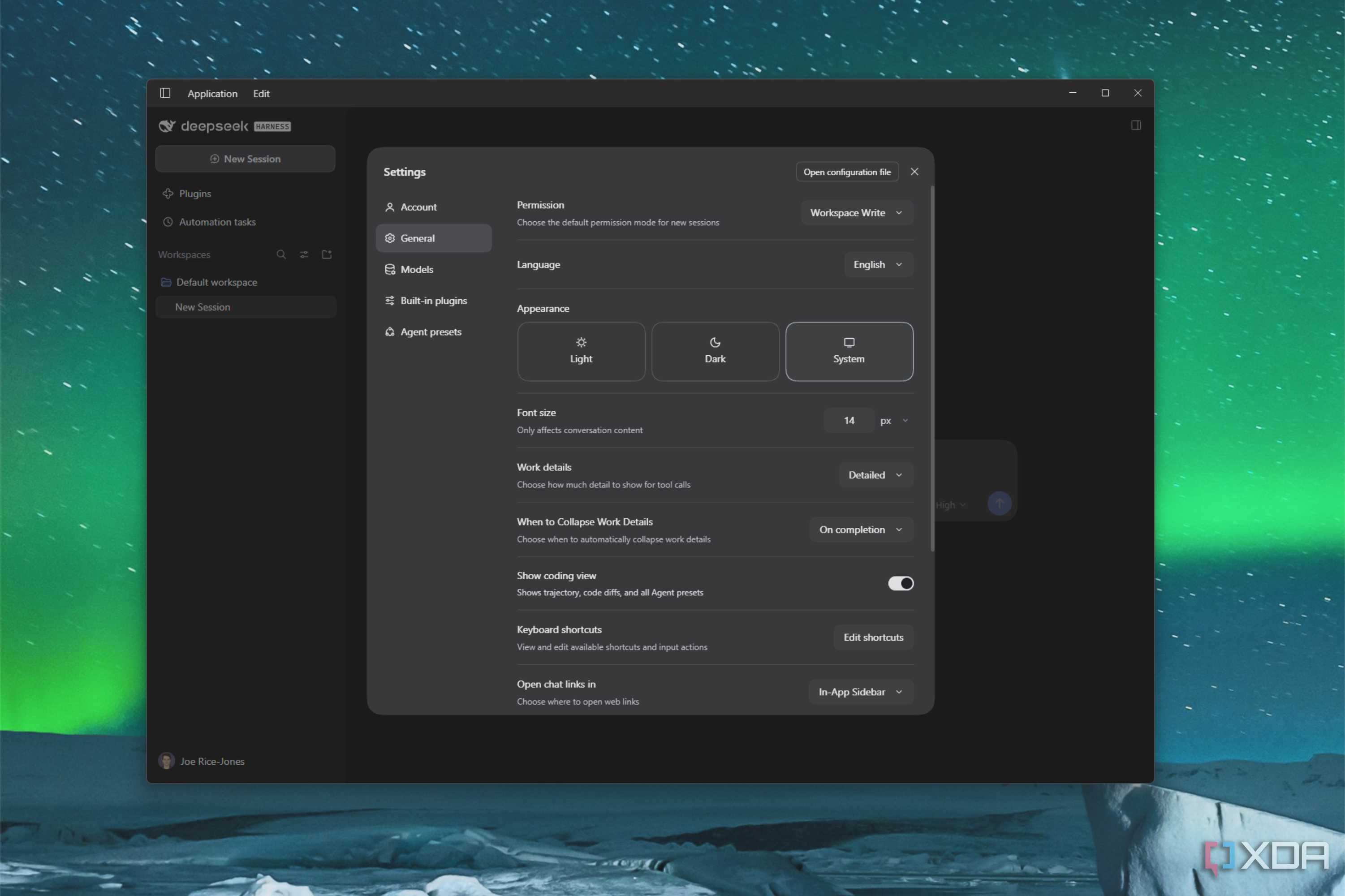 deepseek harness general settings