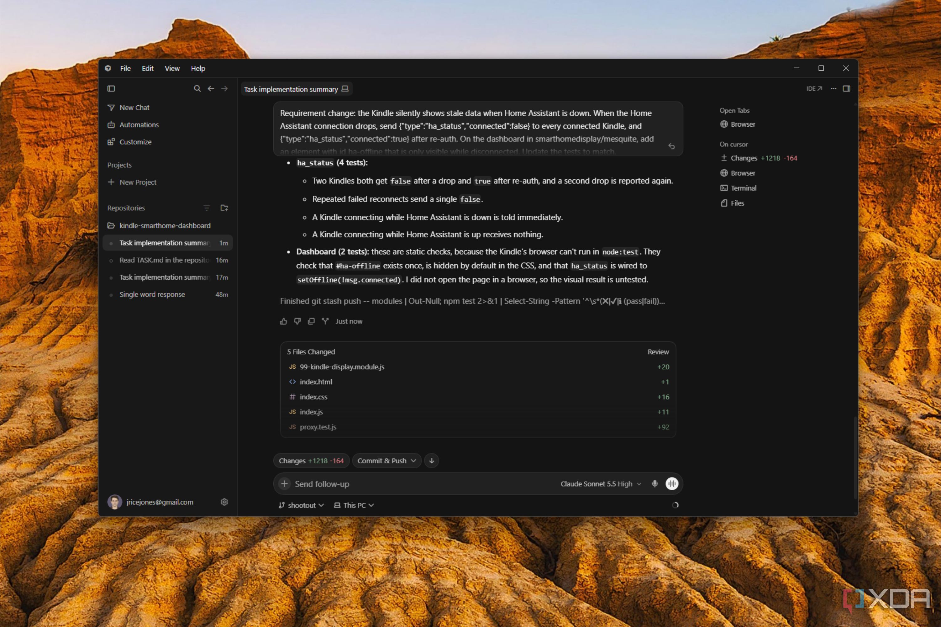 cursor showing final summary