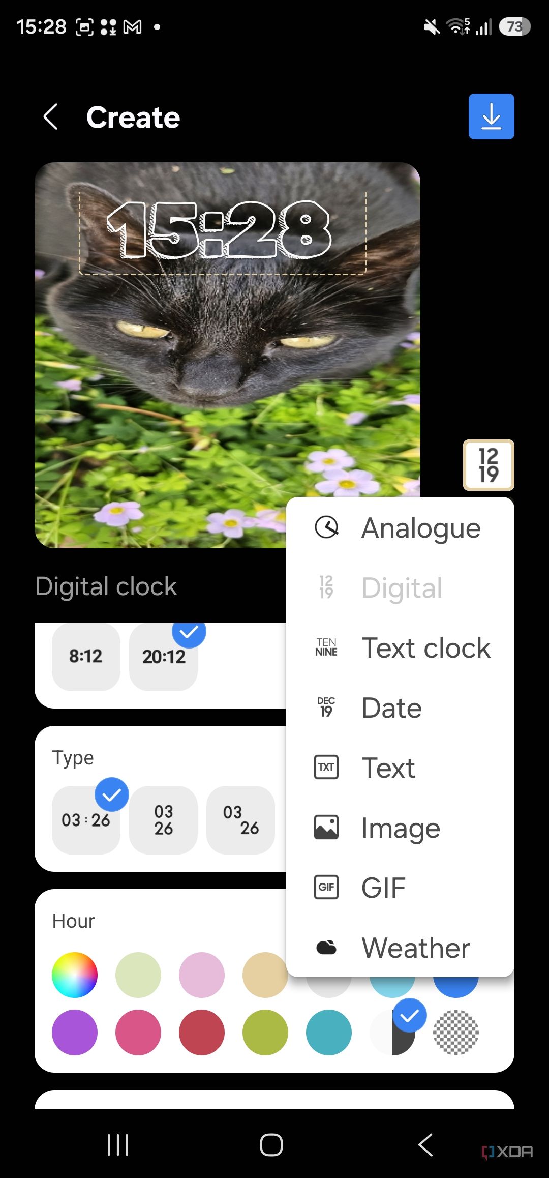 adding digital clock in clockface