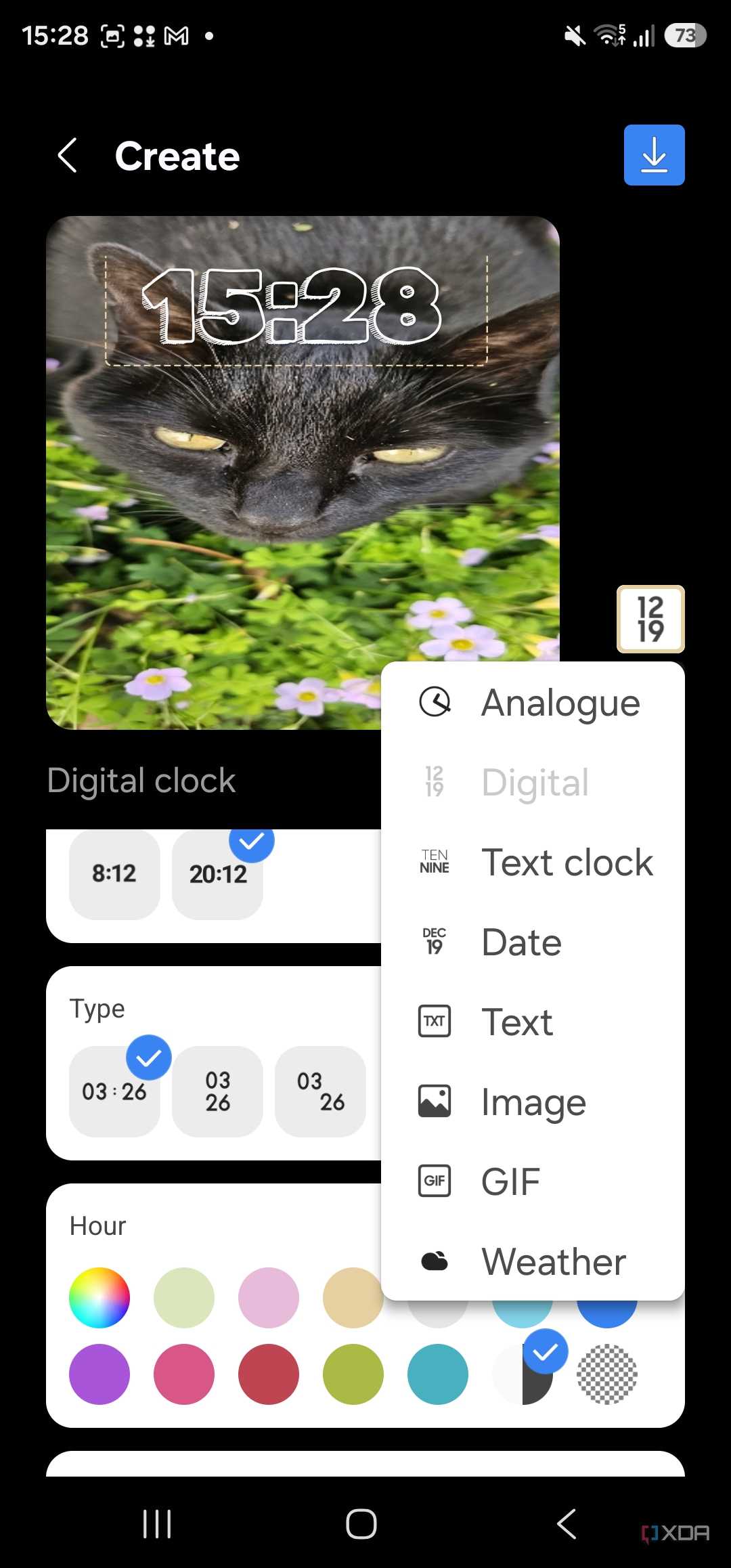 adding digital clock in clockface