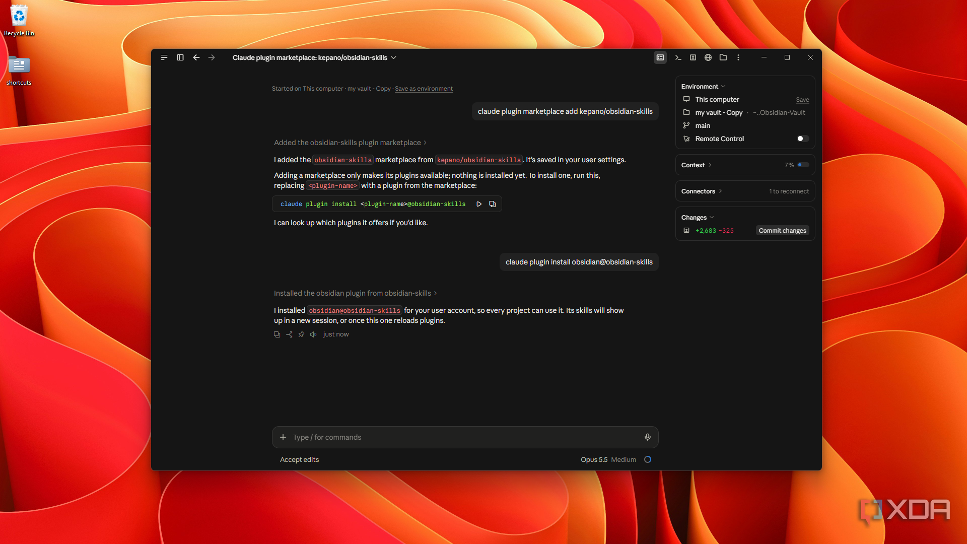 adding obsidian-skills marketplace plugin in Claude Code