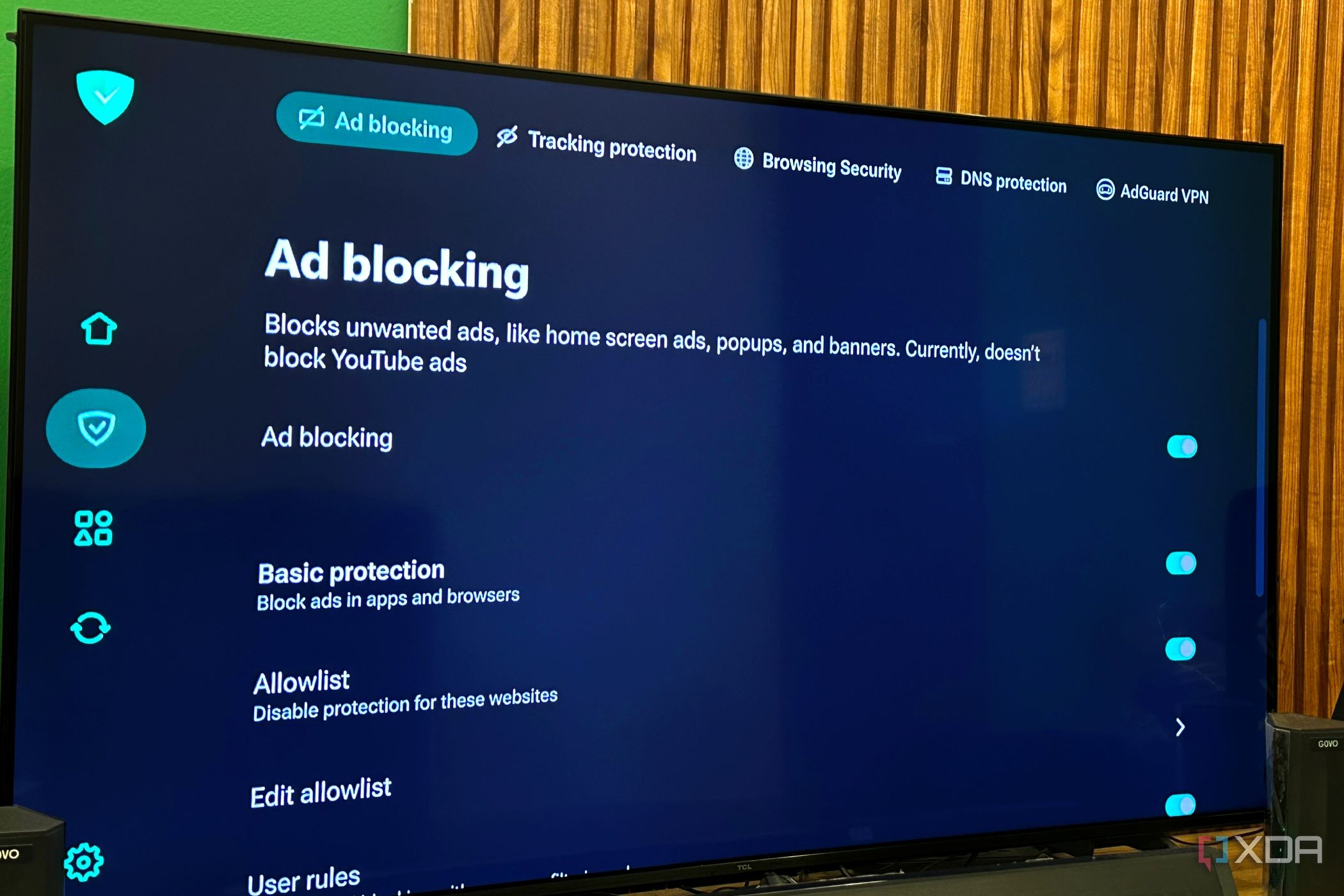 adguard-sideloaded-on-google-tv-main-screen