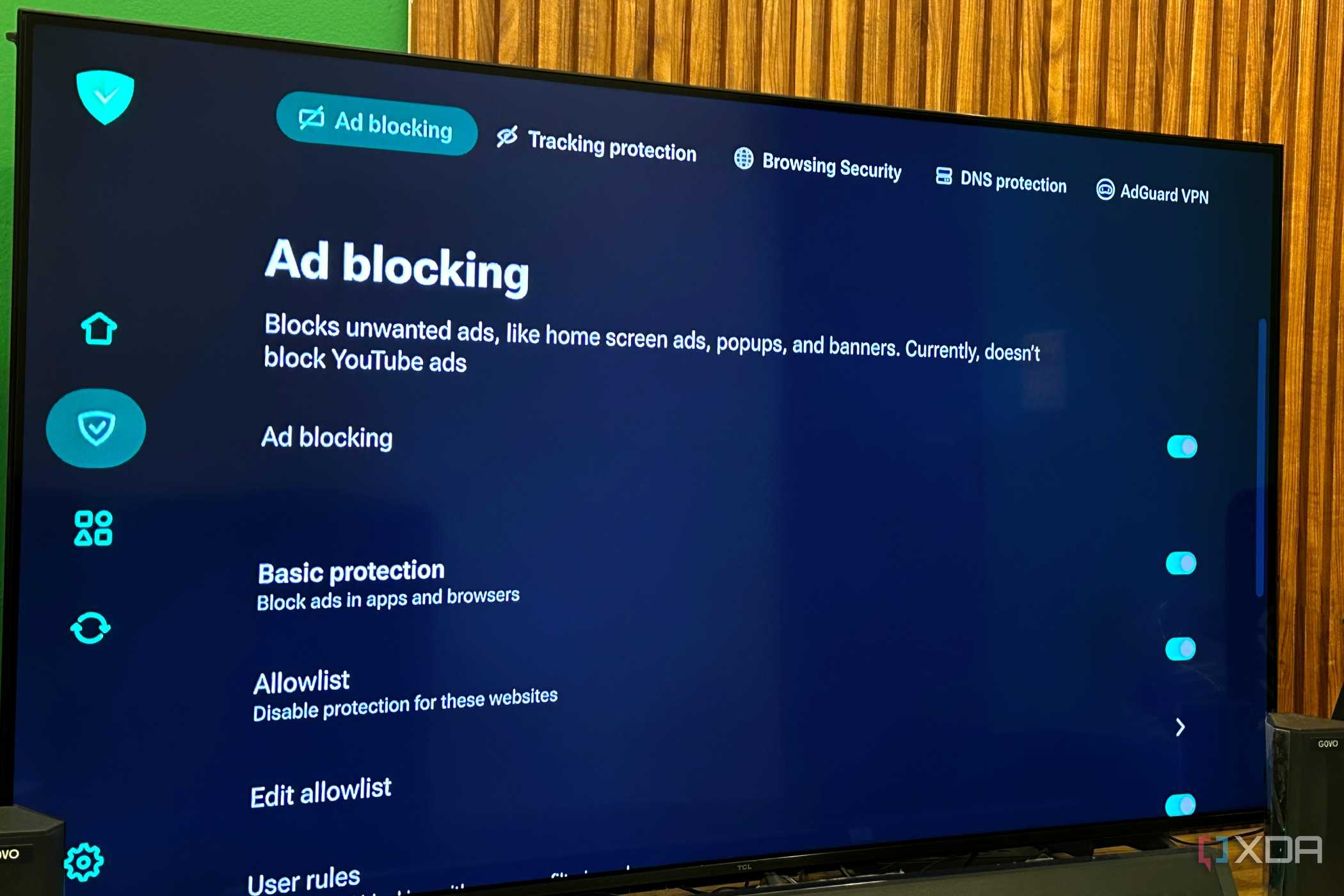 adguard-sideloaded-on-google-tv-main-screen
