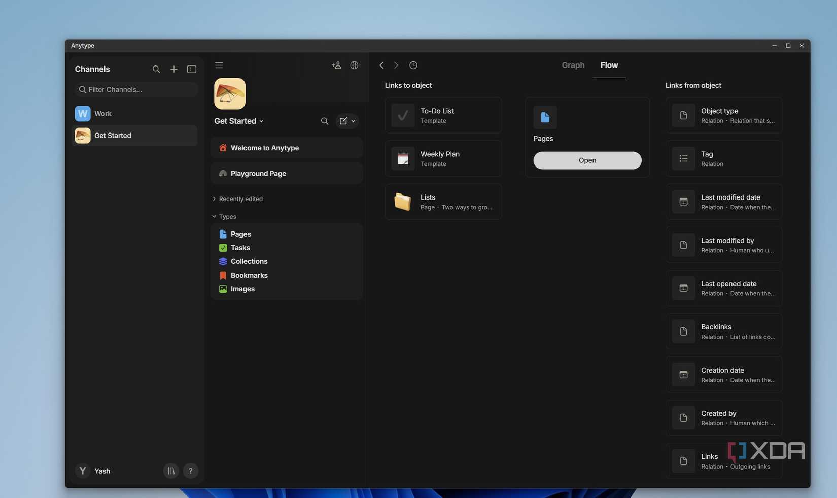 Flow in Anytype app