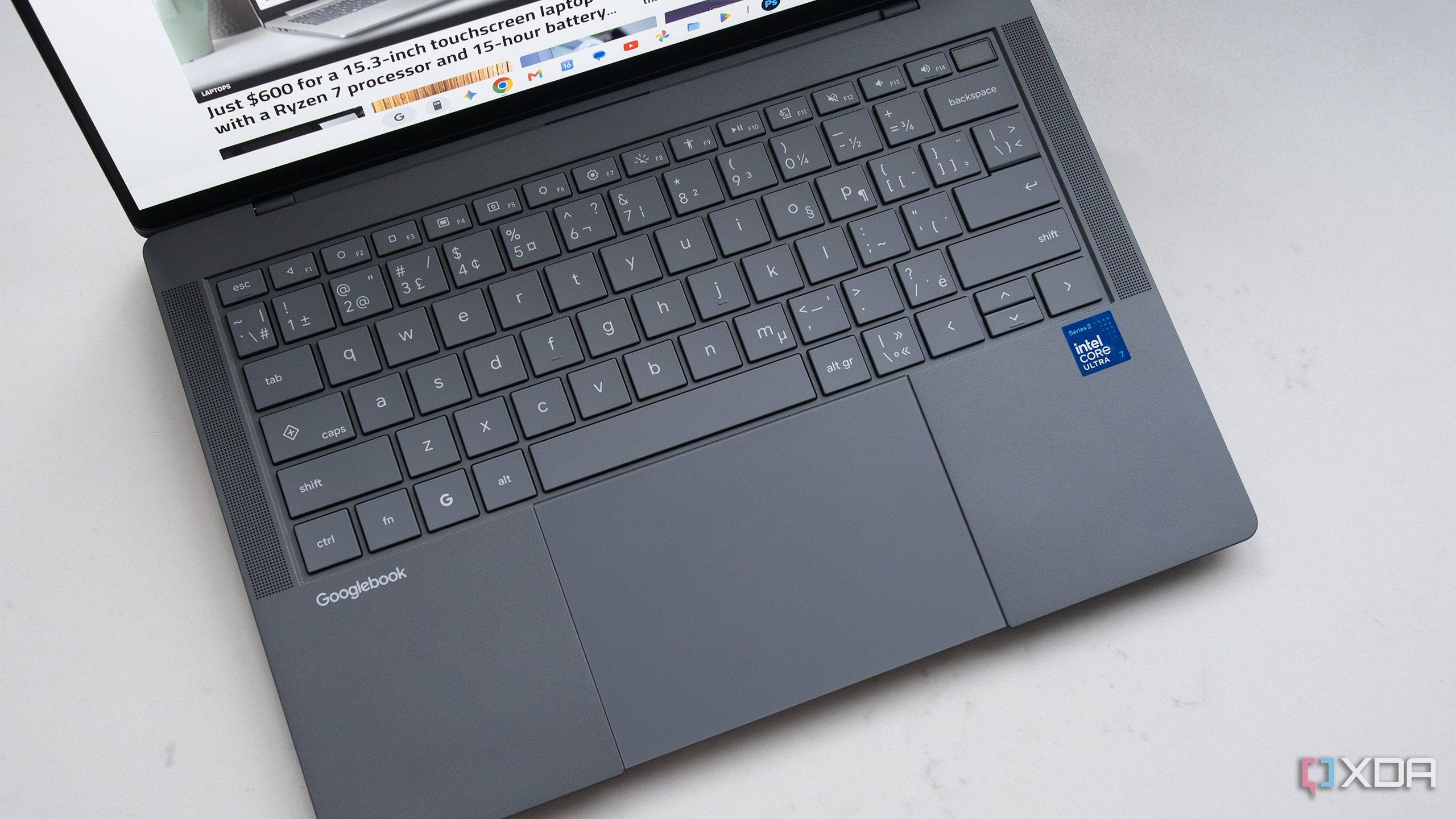 The Asus Googlebook 14's keyboard 
