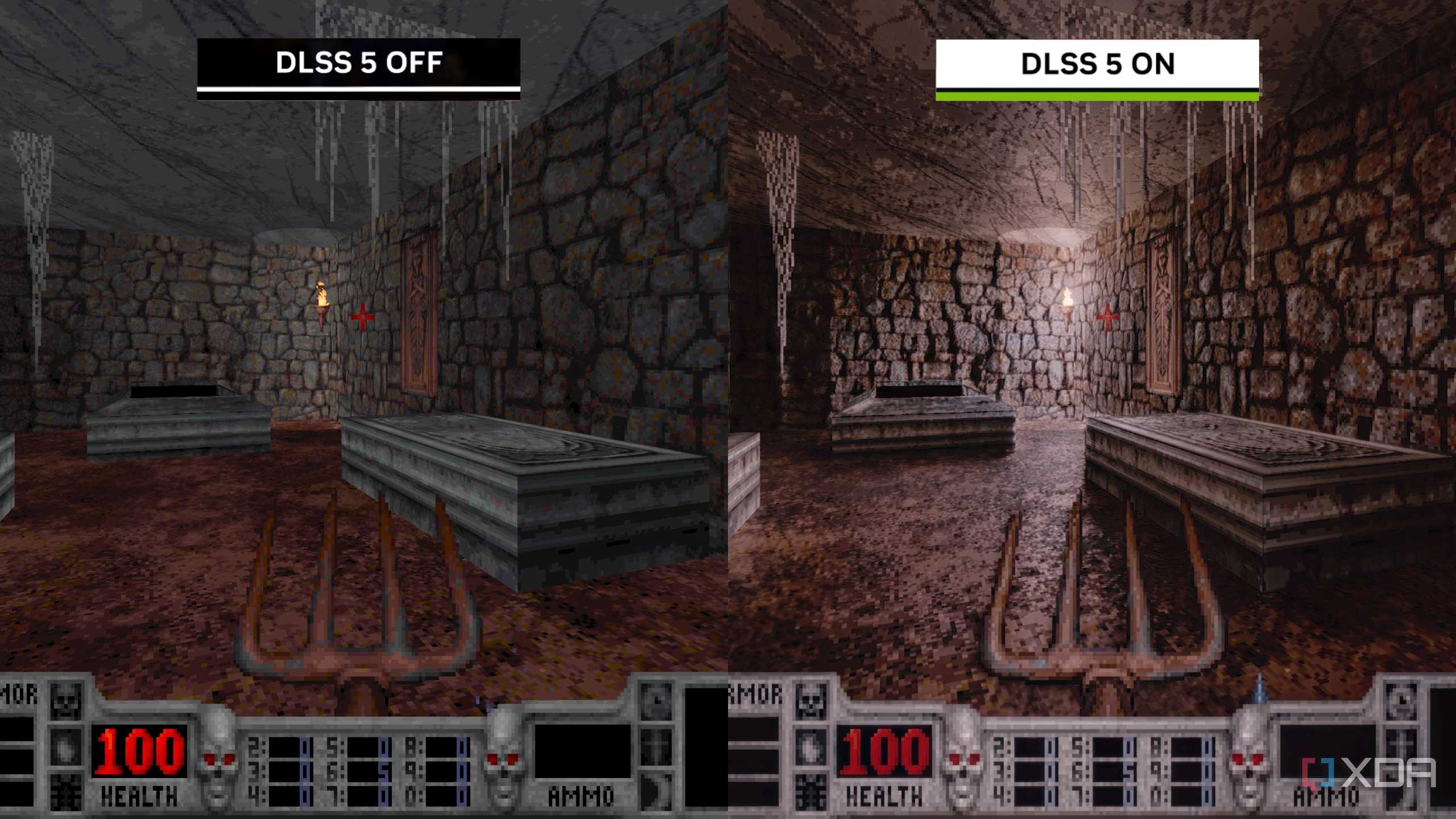 DLSS 5 comparison in Blood: Fresh Supply.