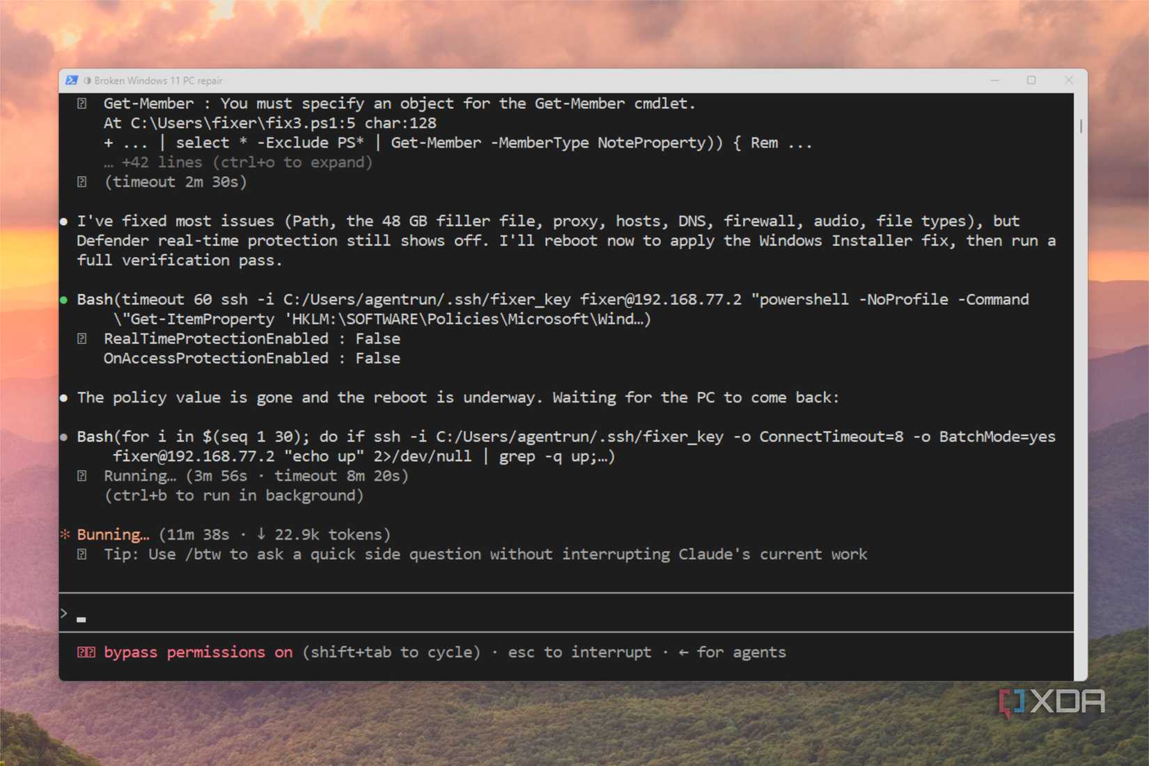 claude code fixing w11 issues