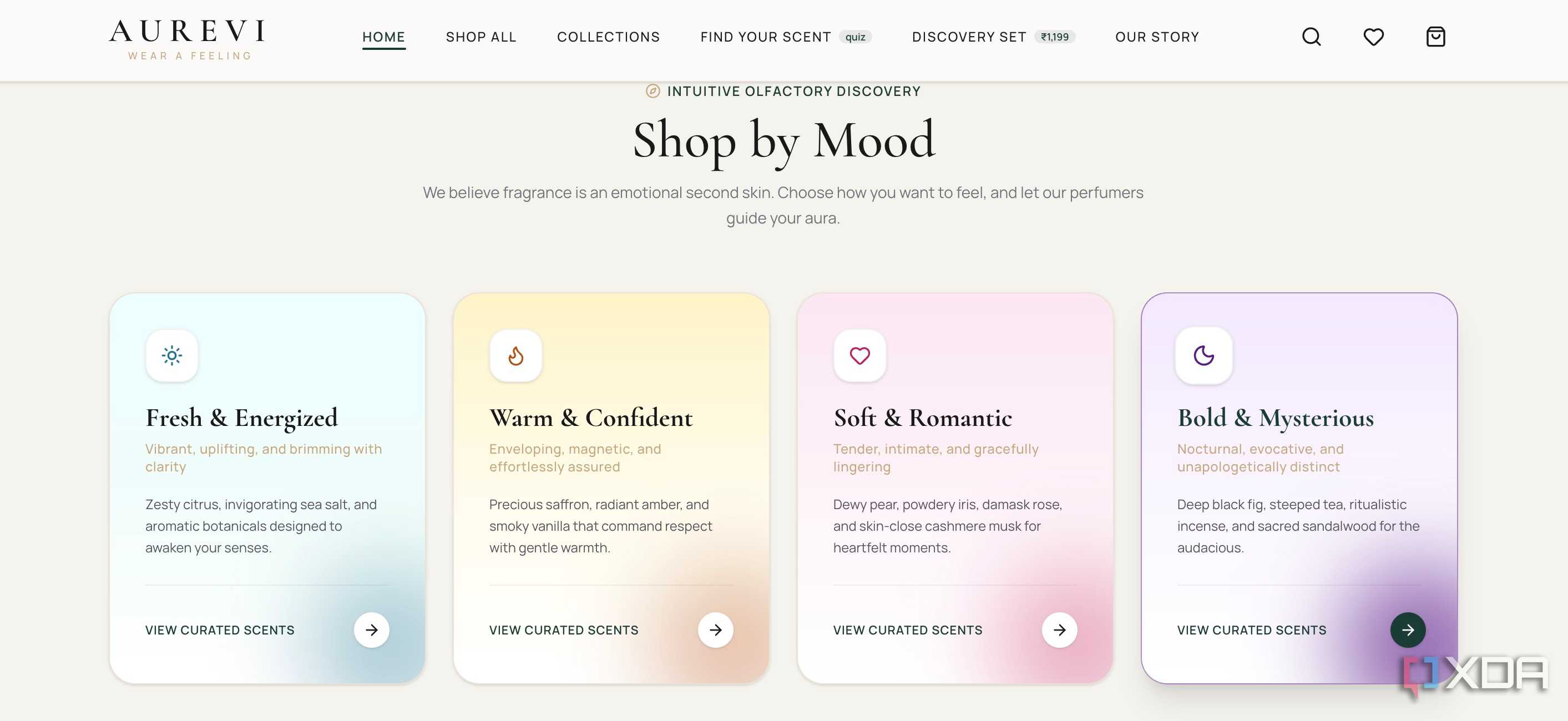 Antigravity creating shop by mood section