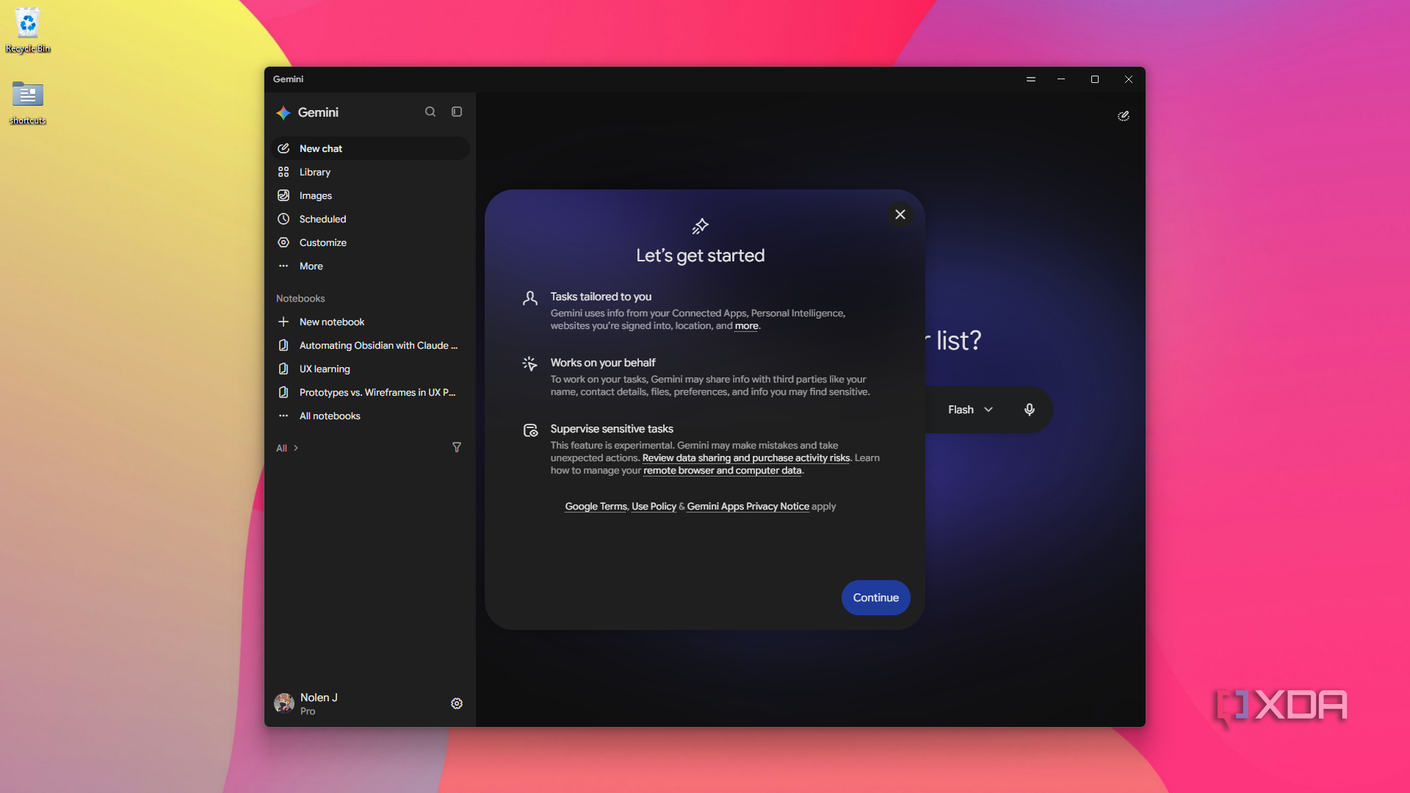 Стартовое окно настройки Gemini Диалоговое окно первичной настройки при запуске Gemini
