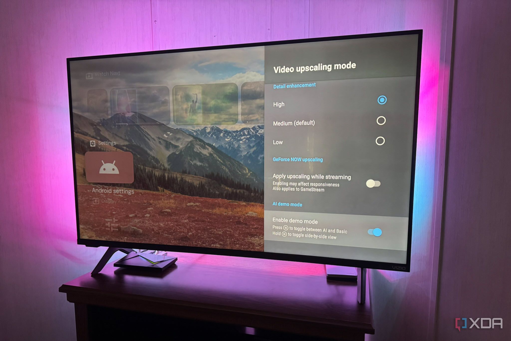Demo Mode Enabled to Compare AI Upscaling Shield