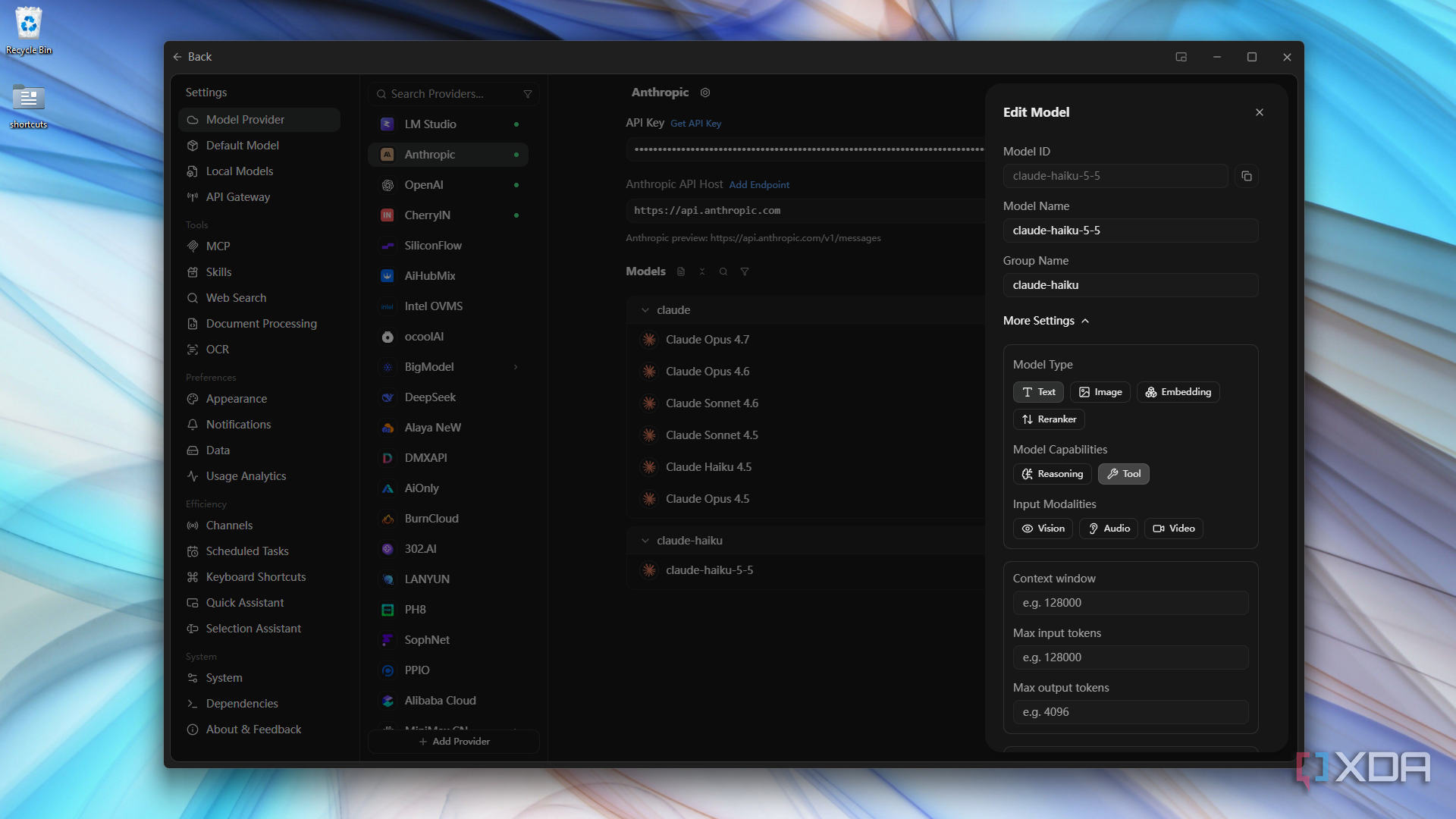 detailed Edit Model panel in Cherry Studio