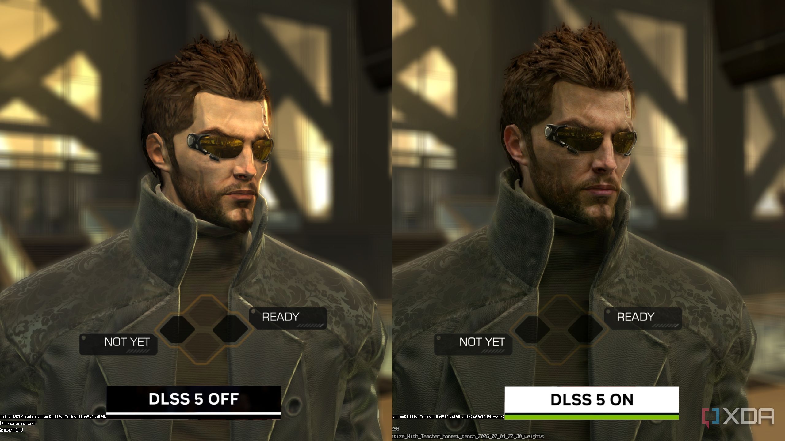 DLSS 5 comparison on Deus Ex Human Revolution.