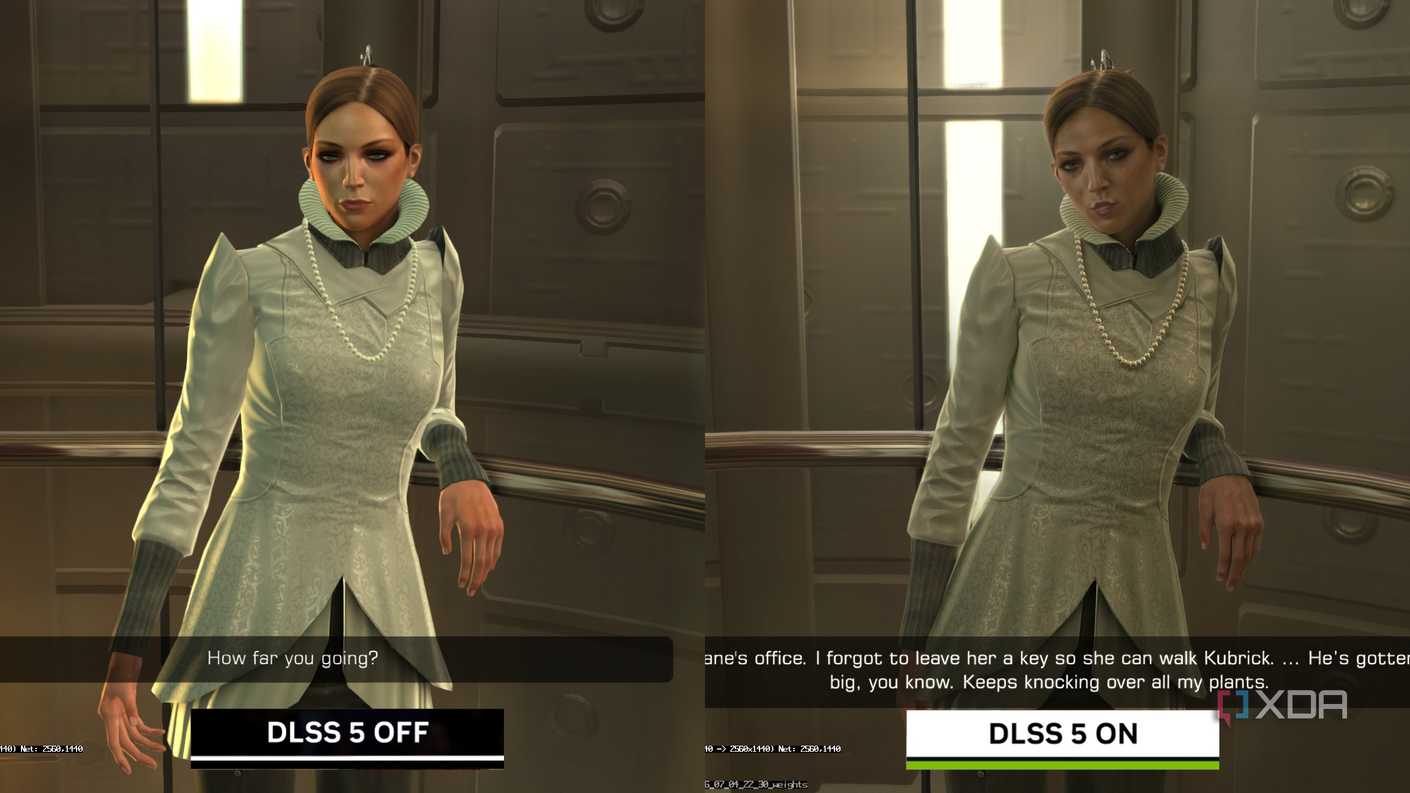 Персонаж в Deus Ex с DLSS 5 Персонаж в Deus Ex: Human Revolution после улучшения графики через DLSS 5