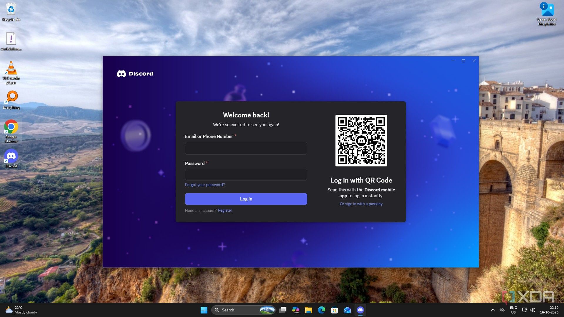 Discord asking for a login after install