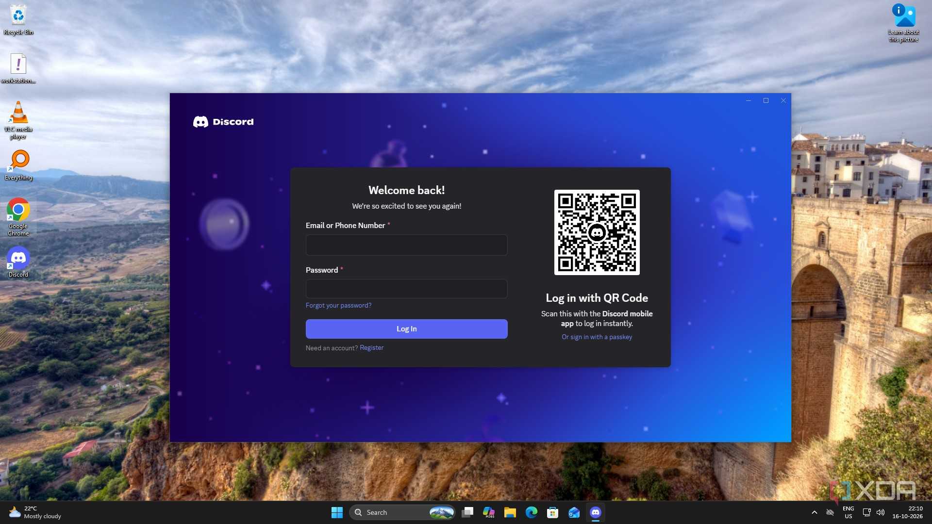 Discord asking for a login after install
