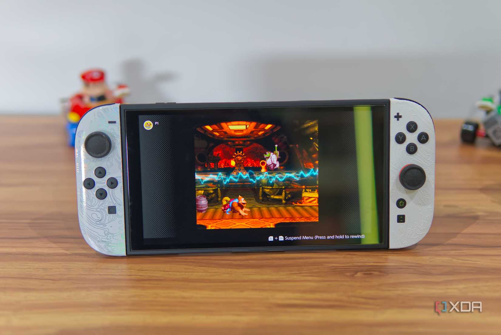 A Nintendo Switch 2 running Donkey Kong Country 2 in an emulator