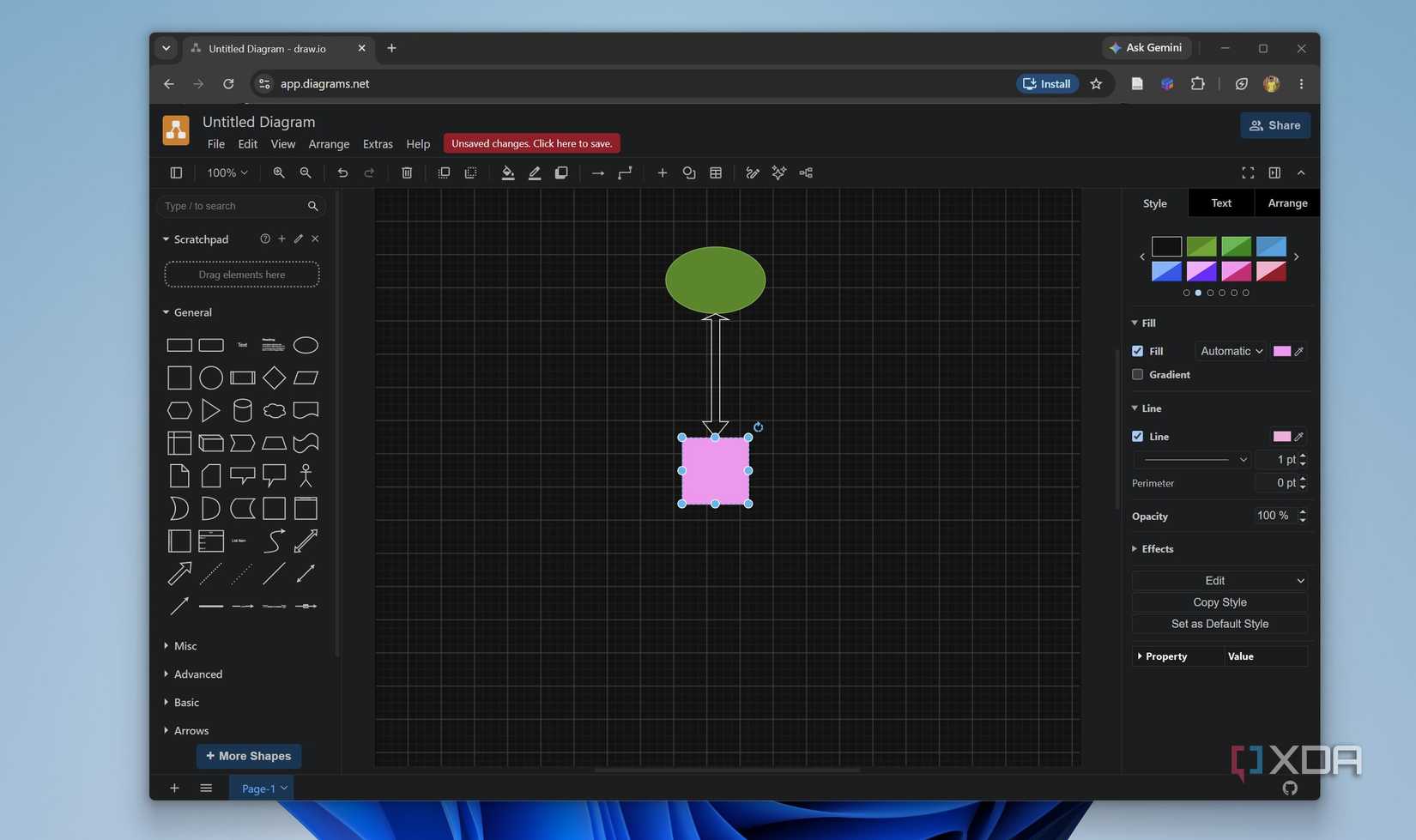 Browser based tool to draw diagrams