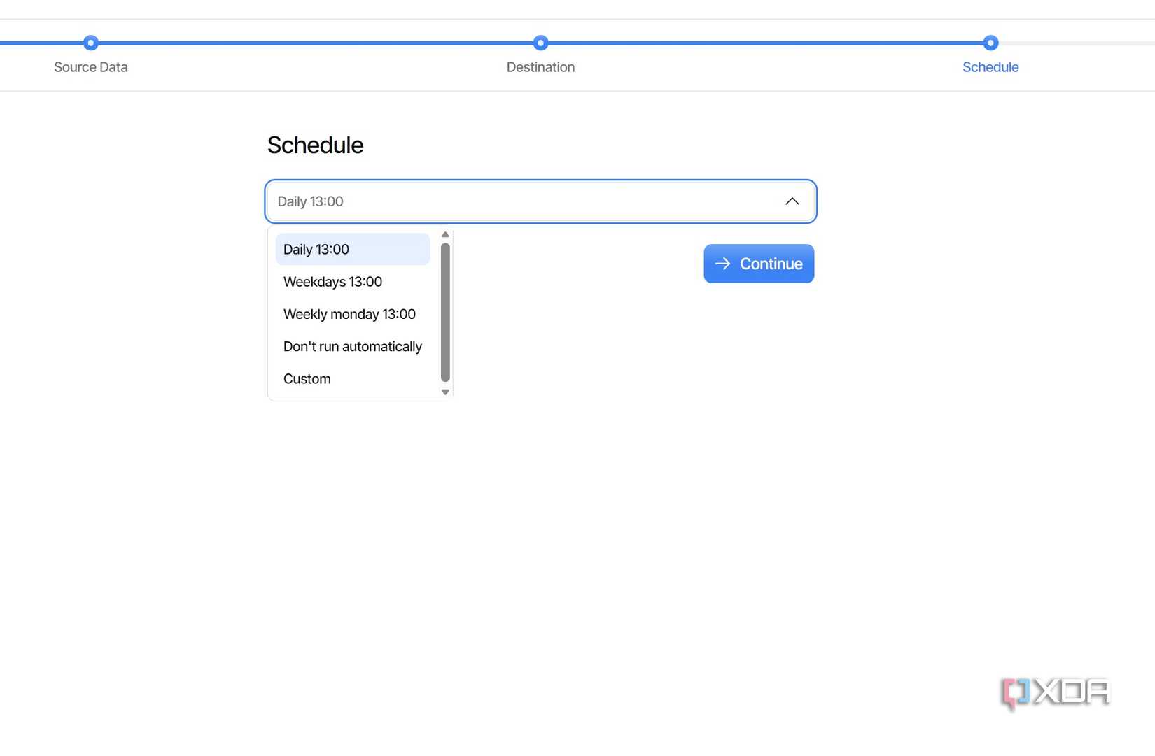 Duplicati schedule