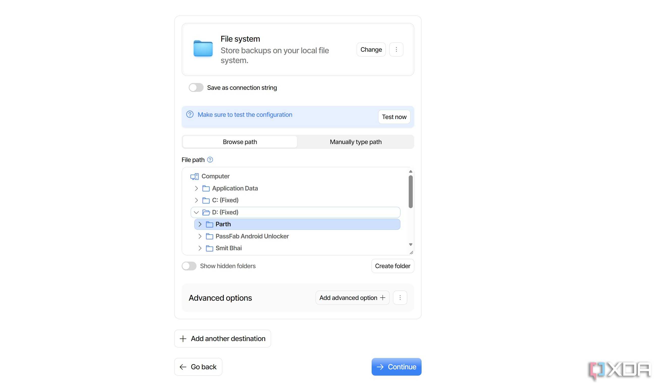 Duplicati file system
