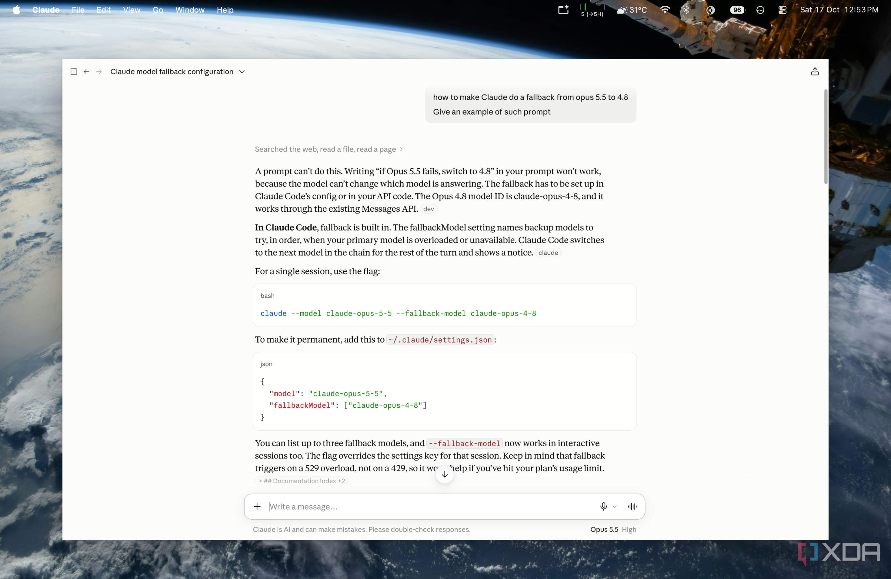 fallback prompt