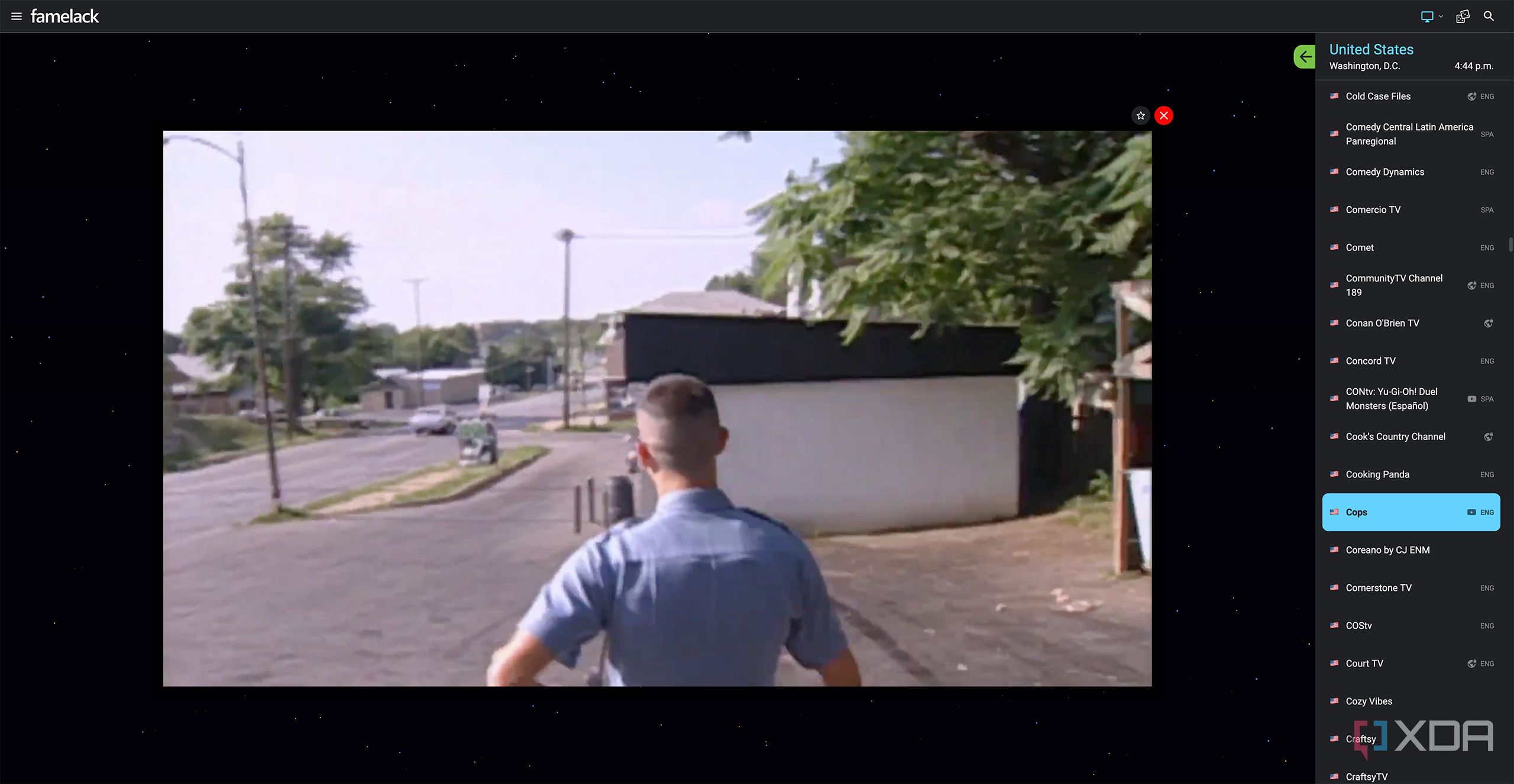 A screenshot of Cops playing on Famelack 