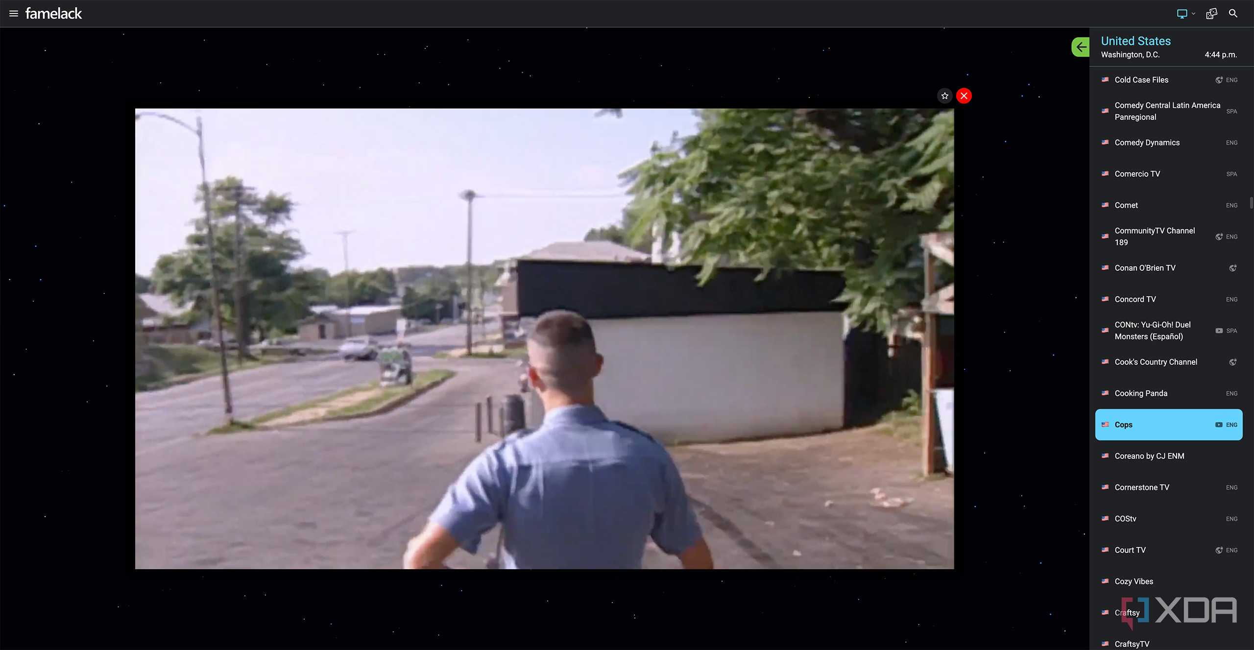 A screenshot of Cops playing on Famelack