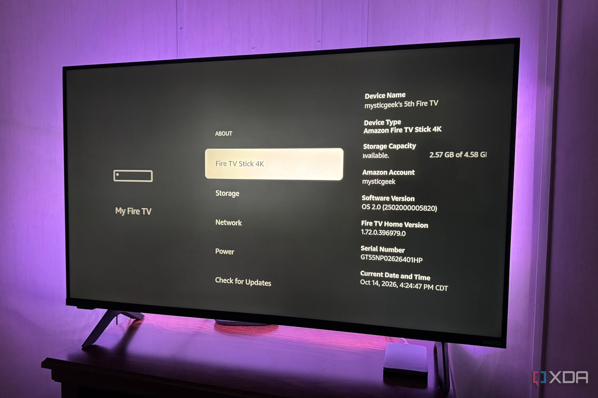 Fire TV Stick 4K About Screen