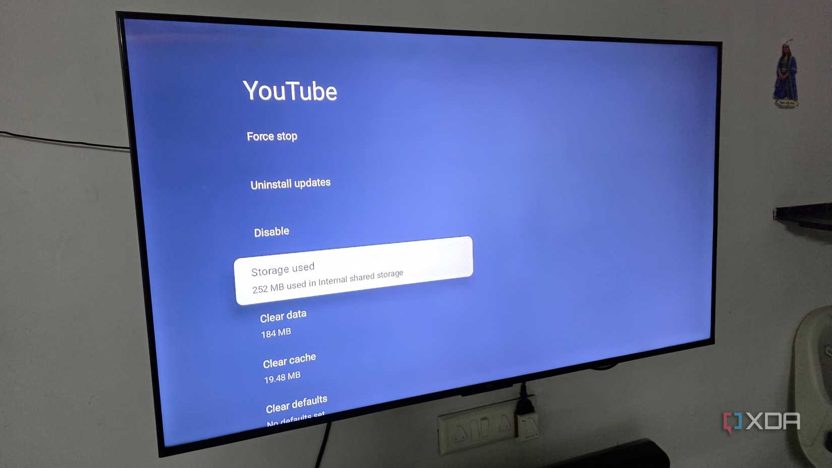 clear cache of YouTube on Google TV