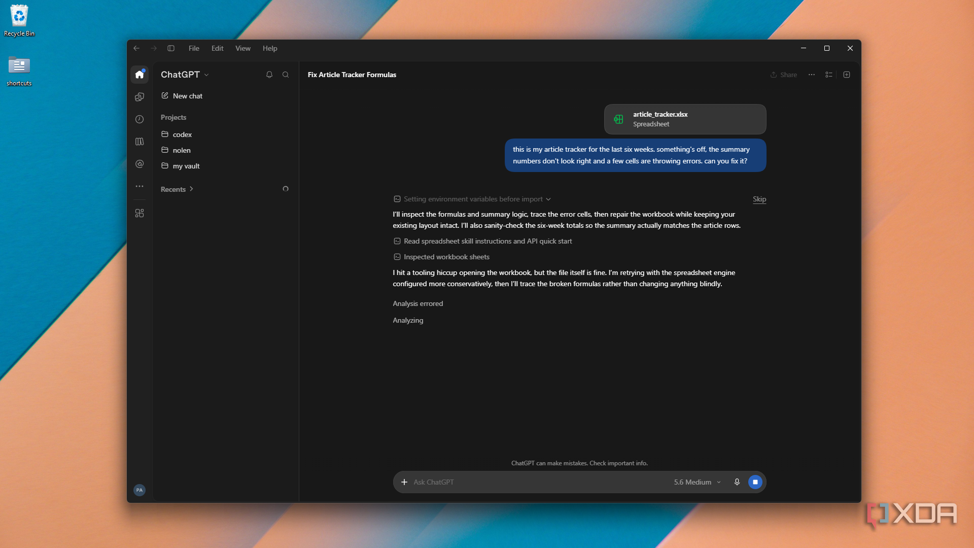 fixing article tracker setup in ChatGPT