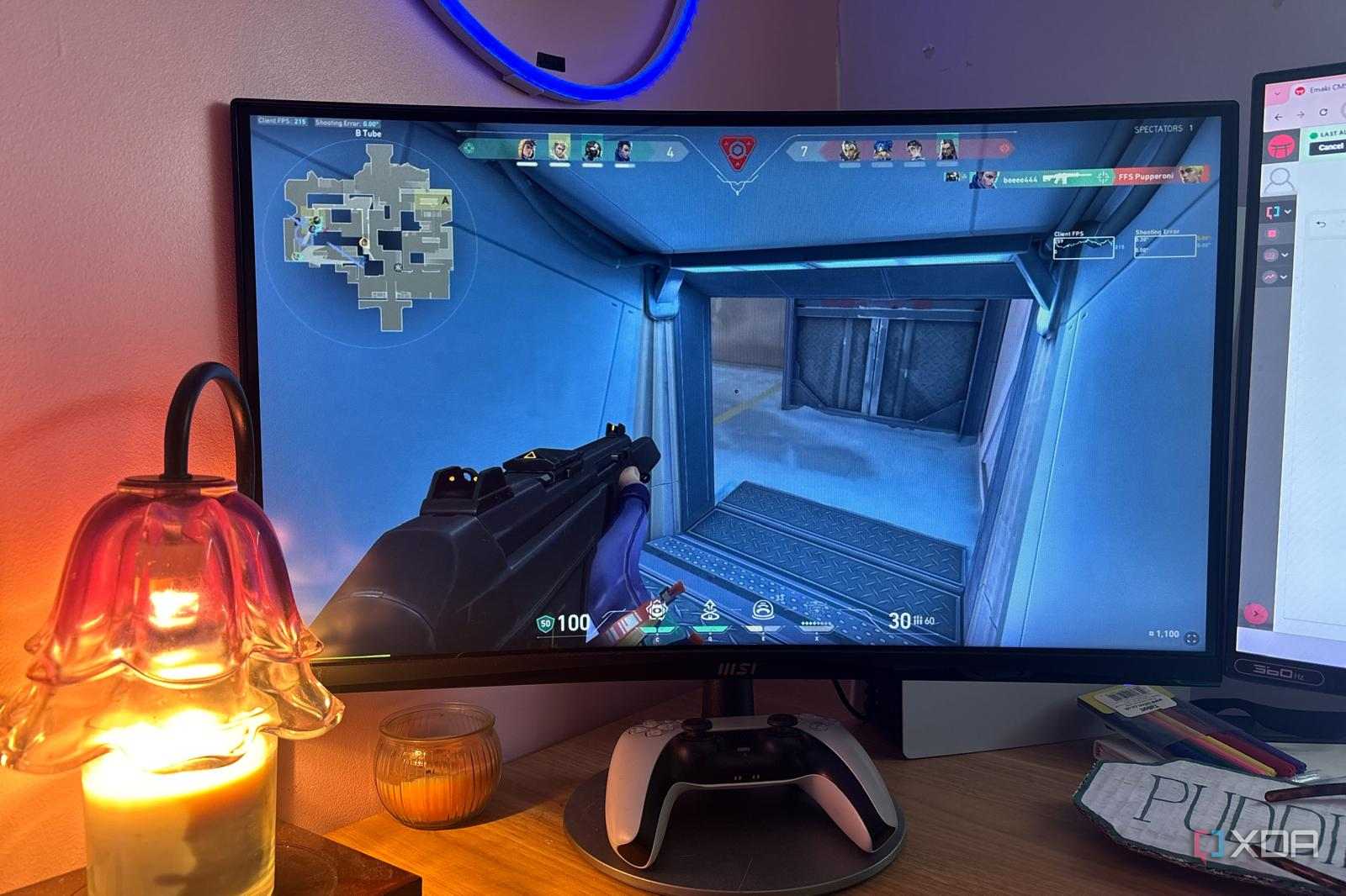 valorant on monitor on desk