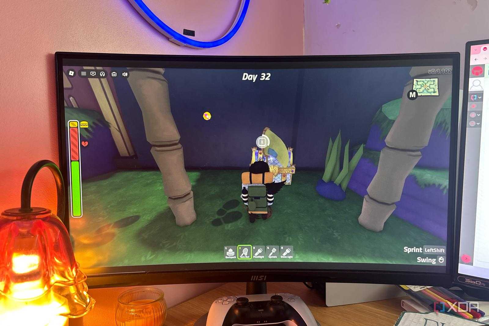 peak on monitor on desk