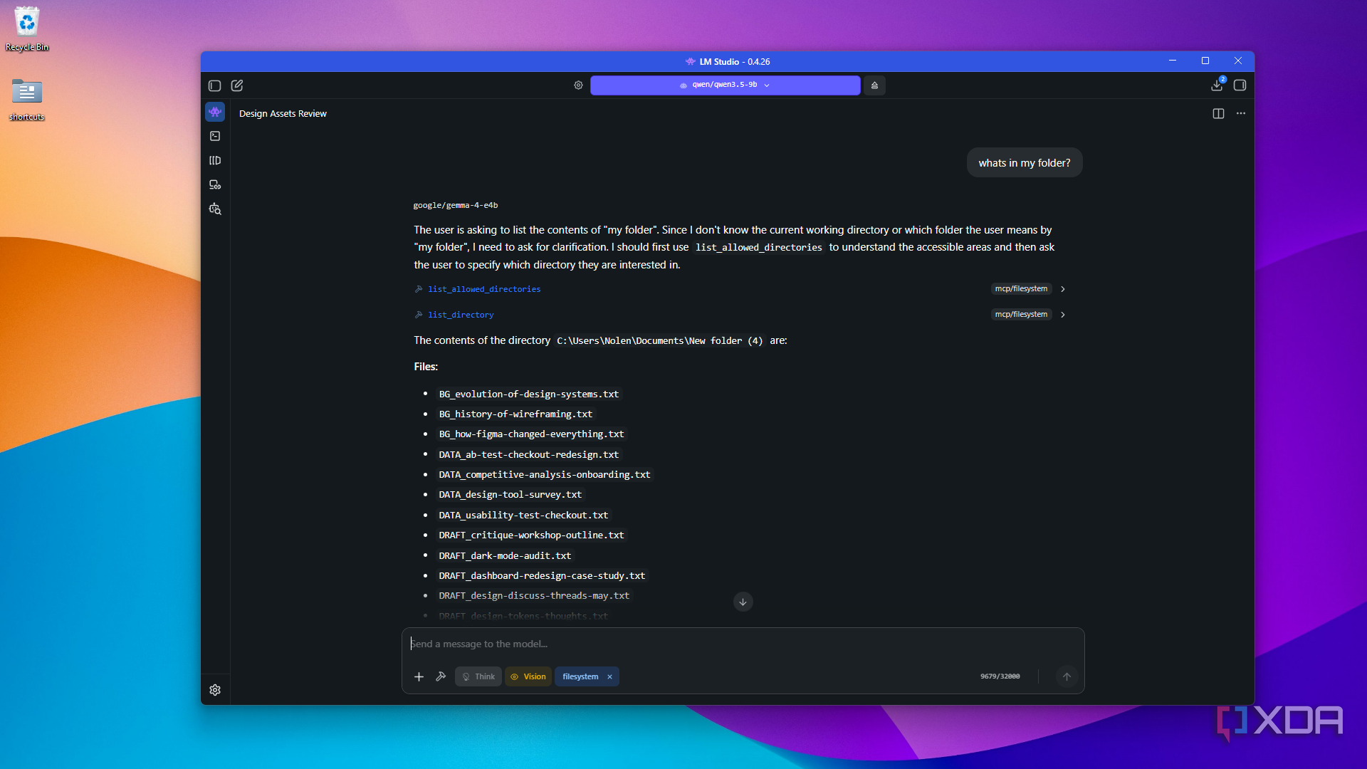 handling folder listing with qwen in LM Studio