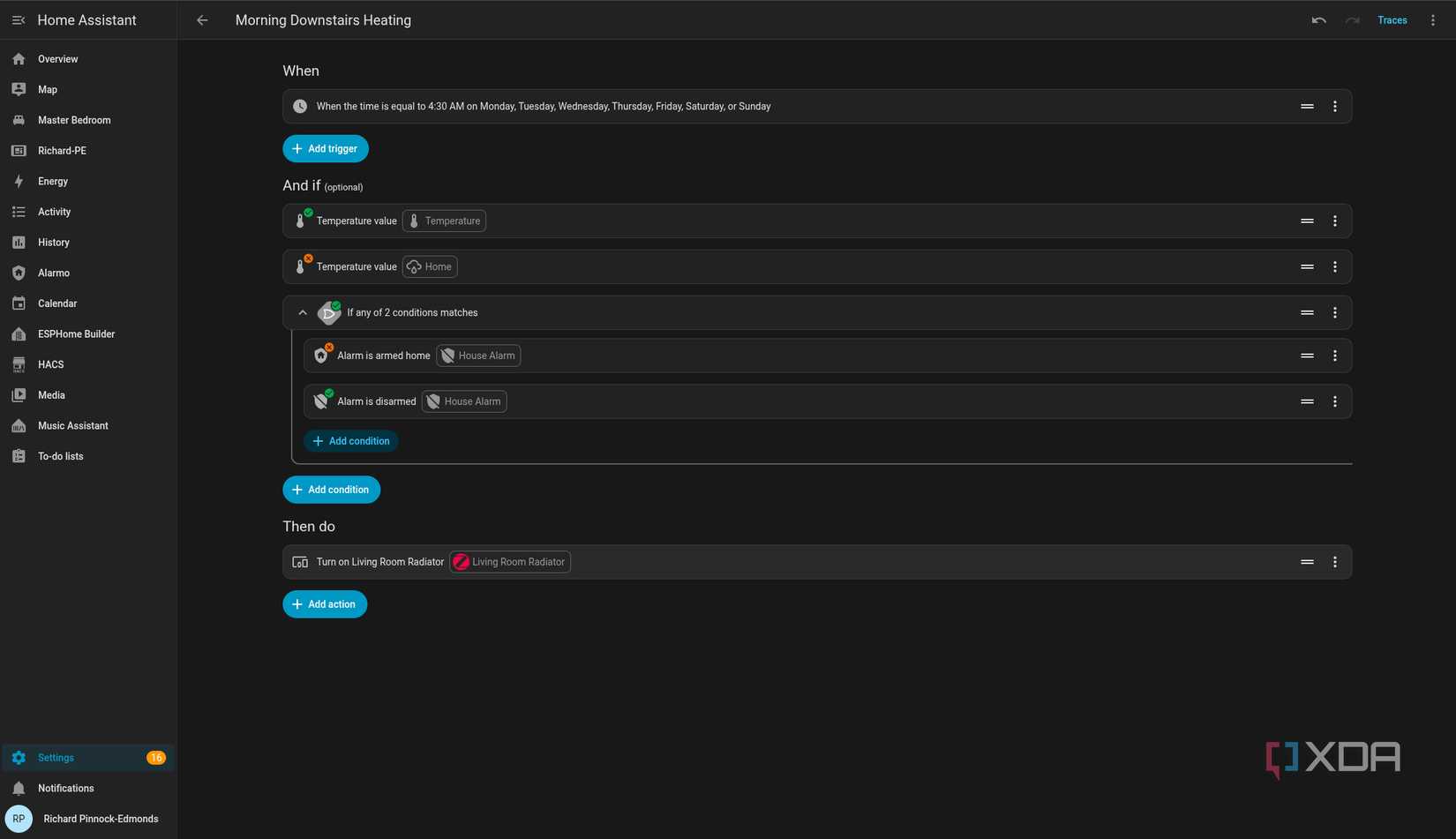 Setting up radiator heating automations in Home Assistant