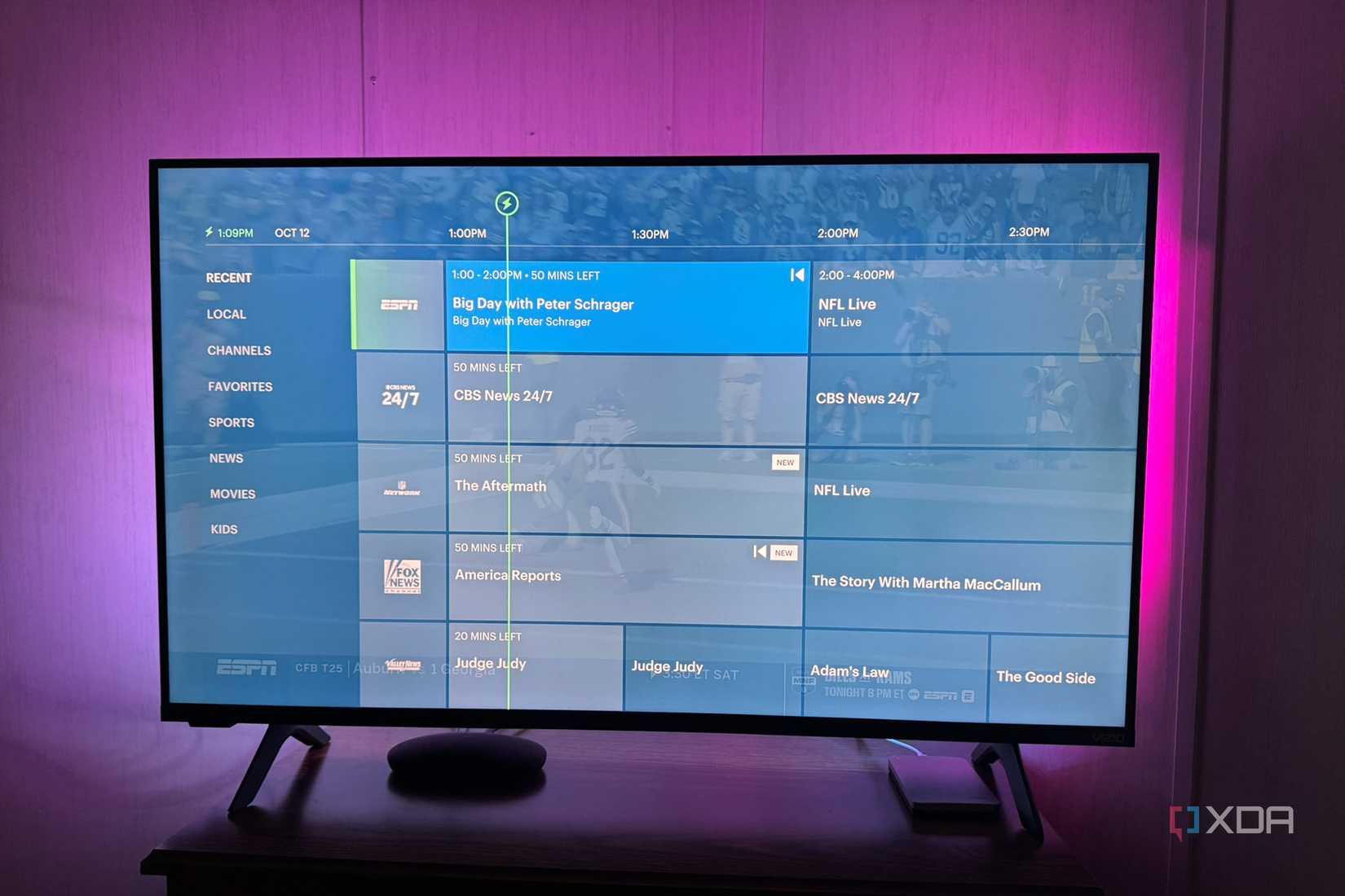 Hulu Live Guide on TV