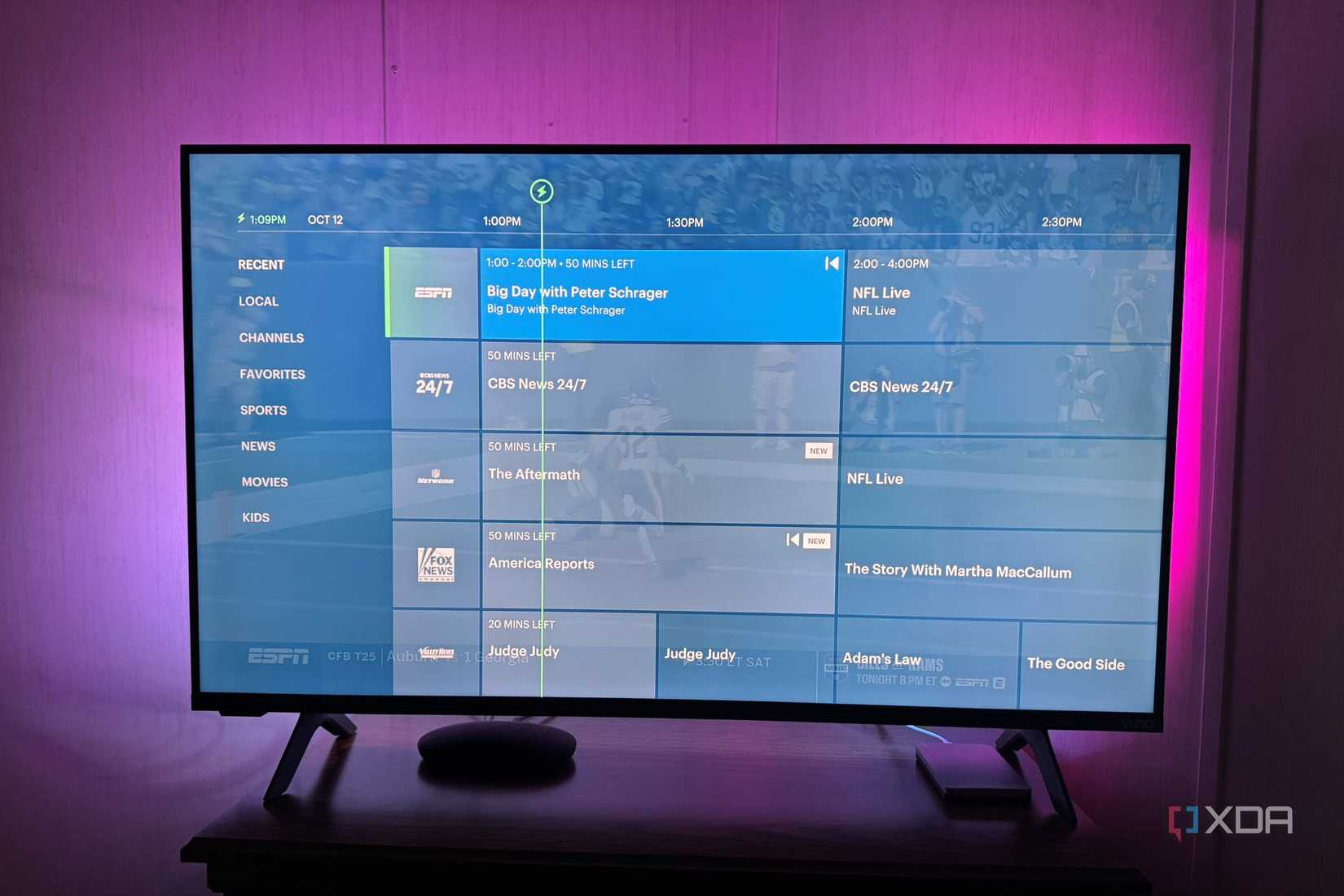 Hulu Live Playing with Guide