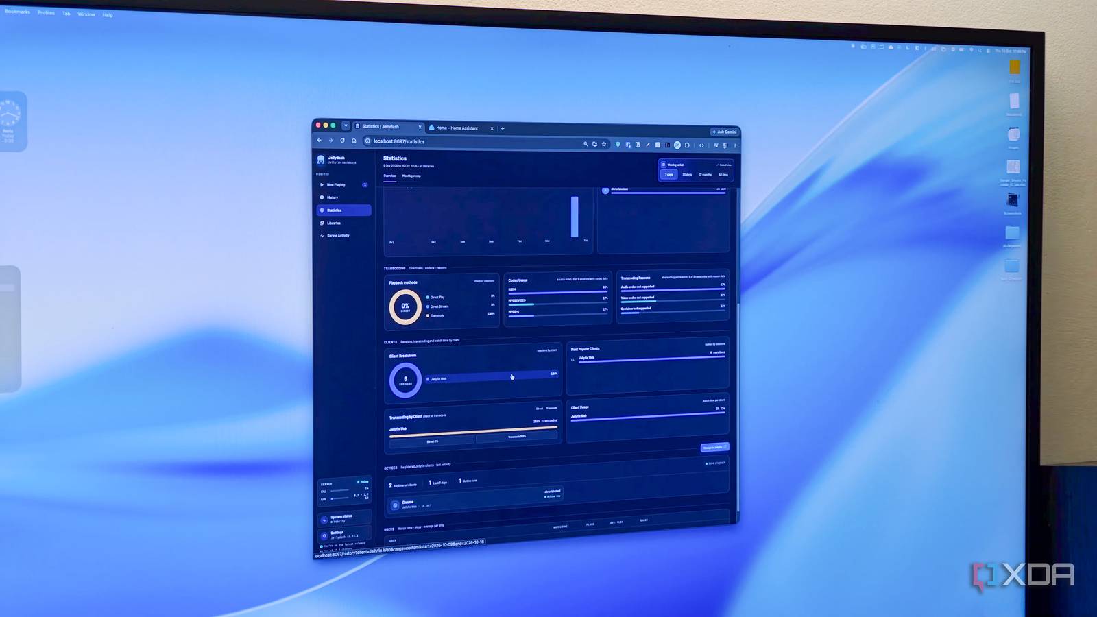 This Jellyfin dashboard lets me manage viewers, requests, and downloads ...
