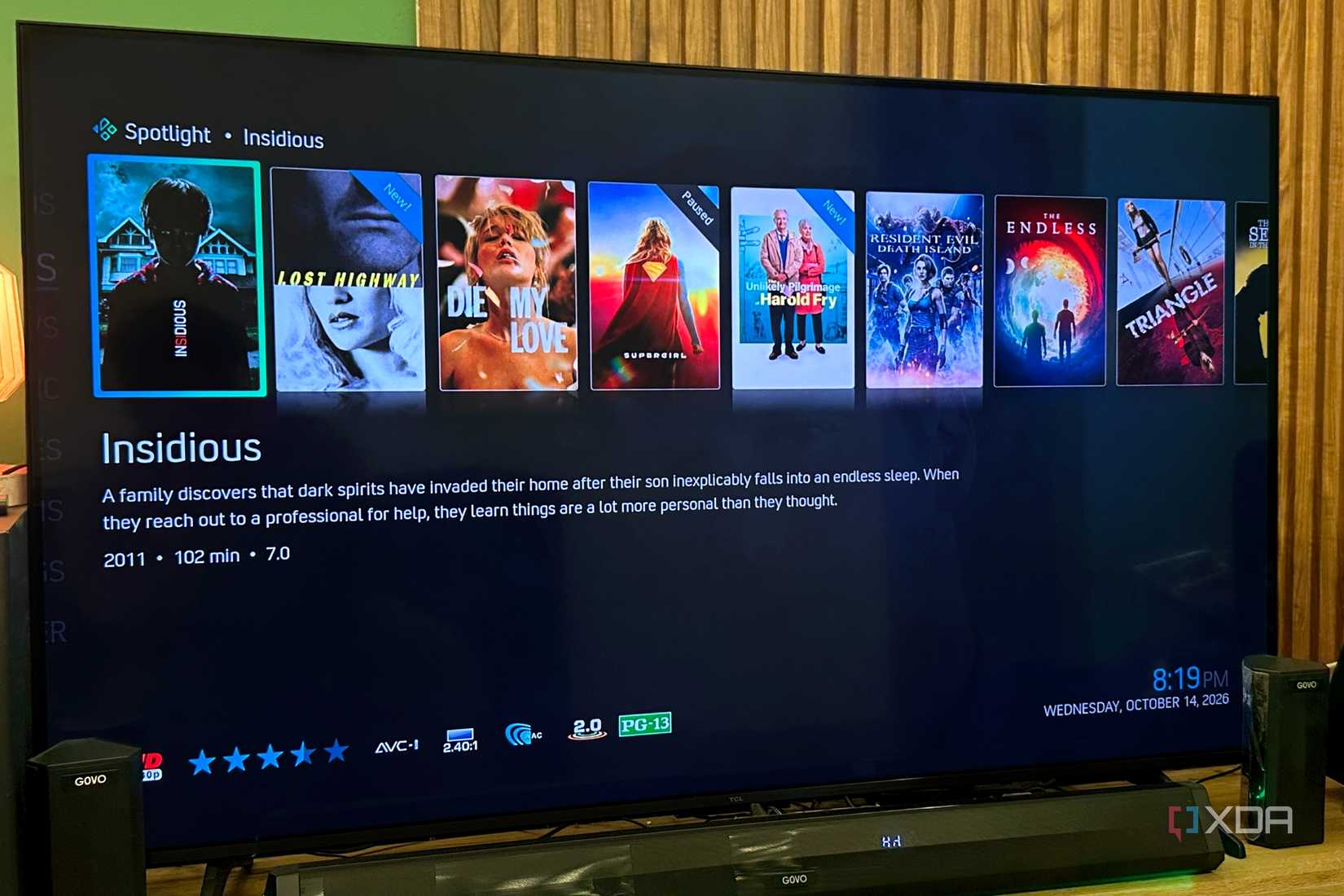 Jellyfin library content shared on Kodi on Google TV.